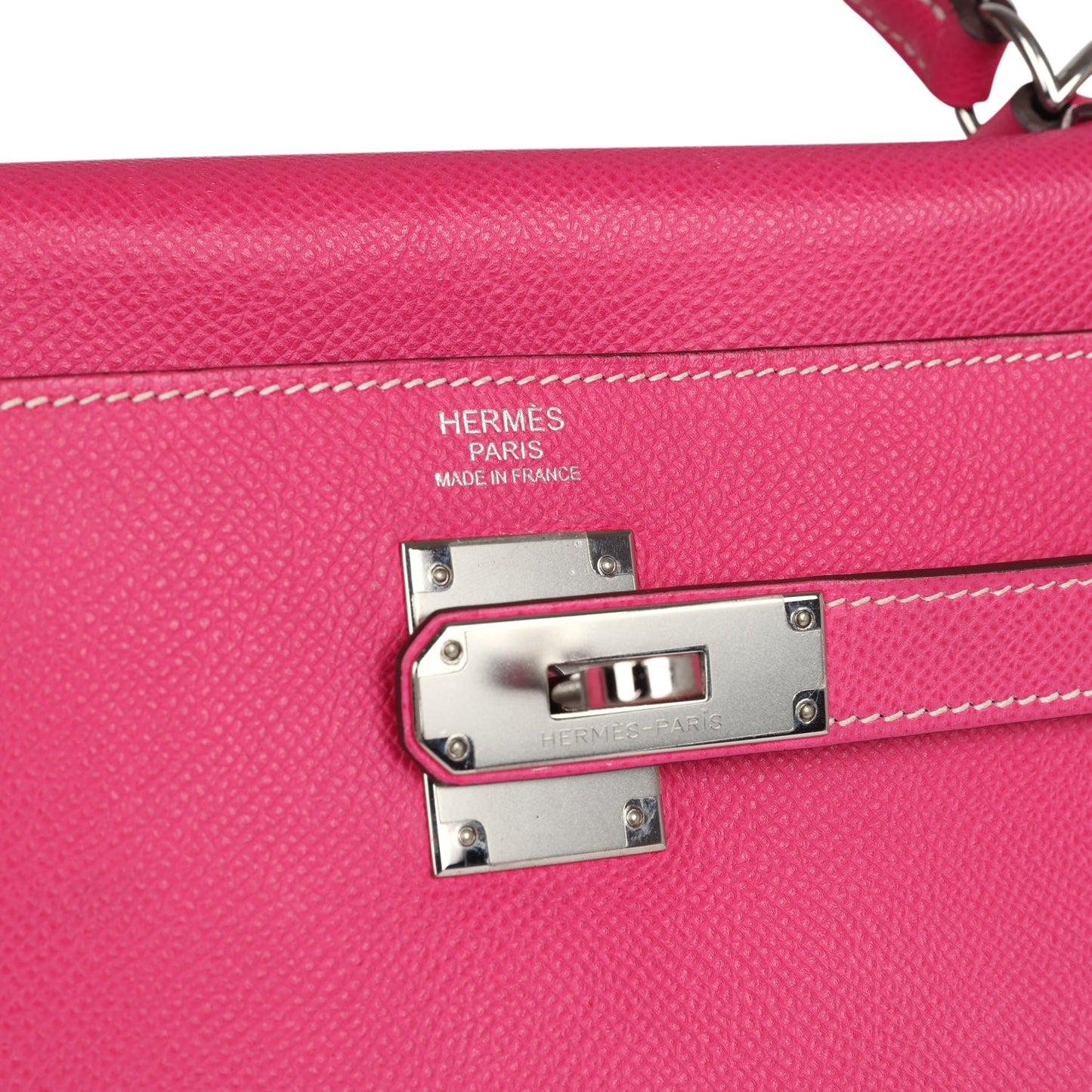 Hermes Kelly Retourne 32 Rose Tyrien Candy Epsom Palladium Hardware