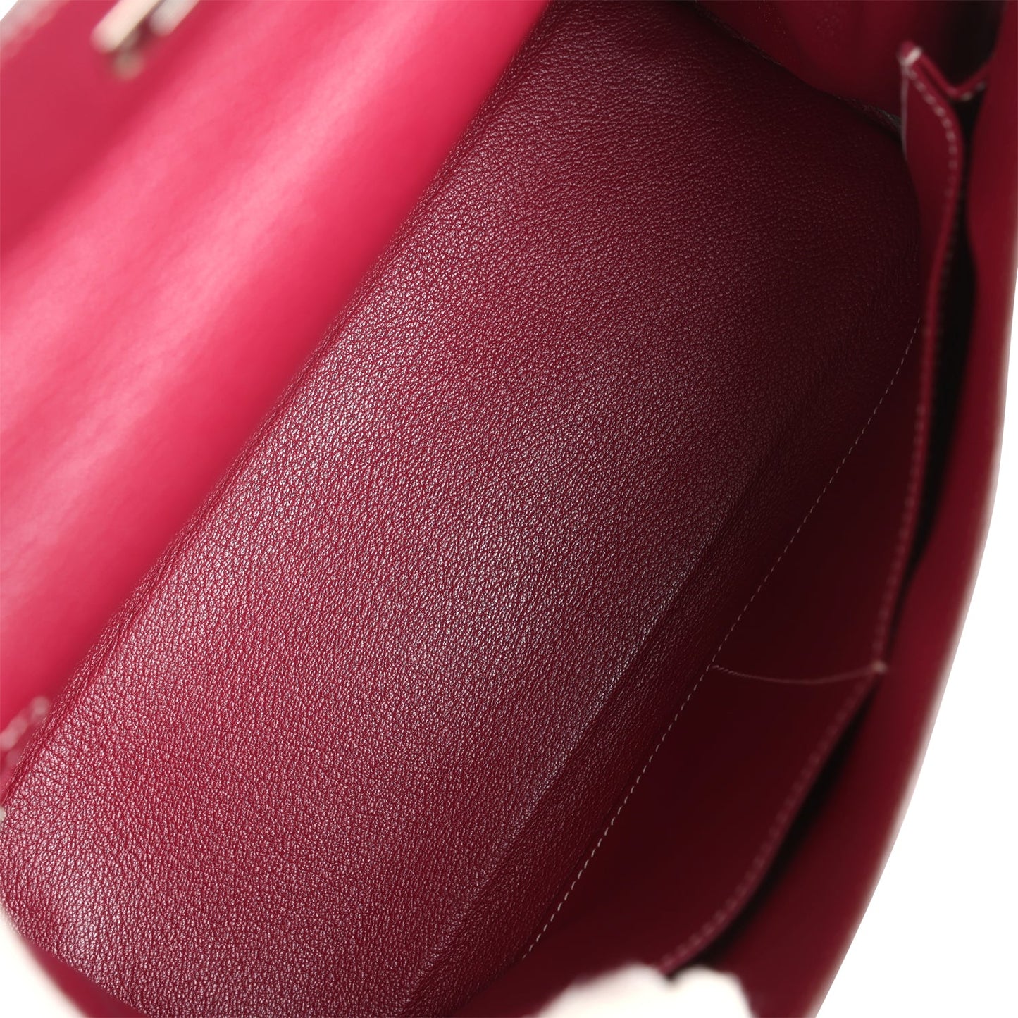 Hermes Kelly Retourne 32 Rose Tyrien Candy Epsom Palladium Hardware