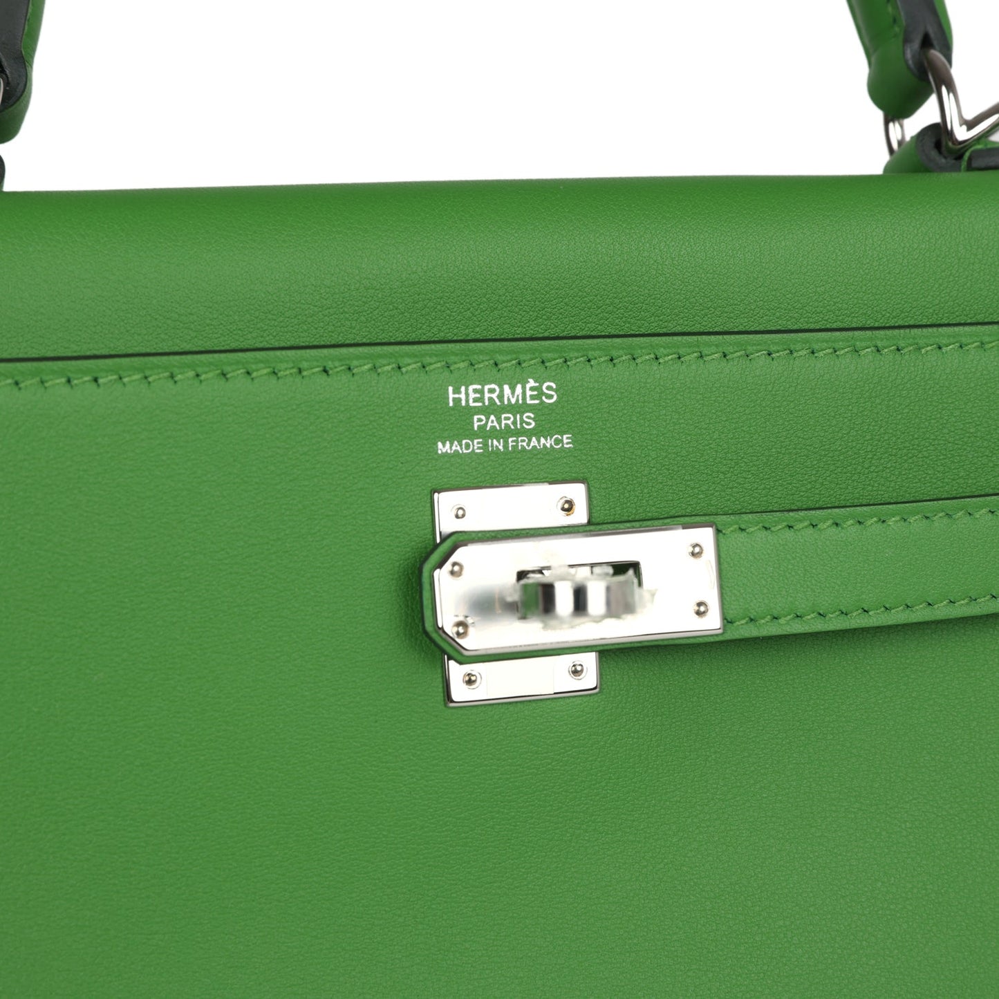 Hermes Kelly Retourne 25 Vert Yucca Swift Palladium Hardware