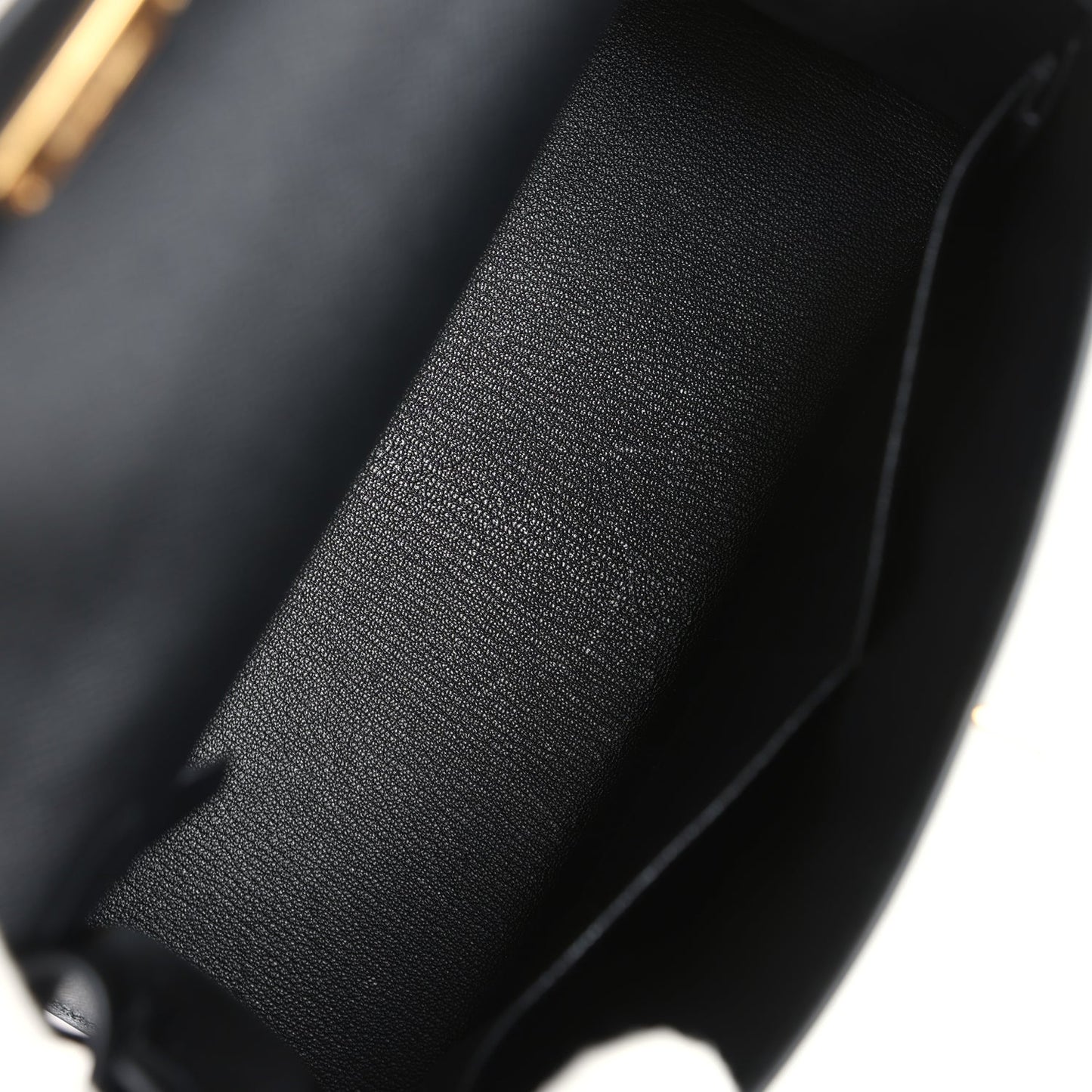 Hermes Kelly Sellier 28 Black Epsom Gold Hardware