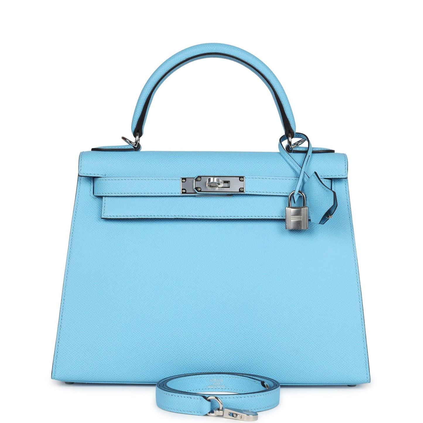 Hermes Kelly Sellier 28 Bleu Celeste Epsom Gold Hardware