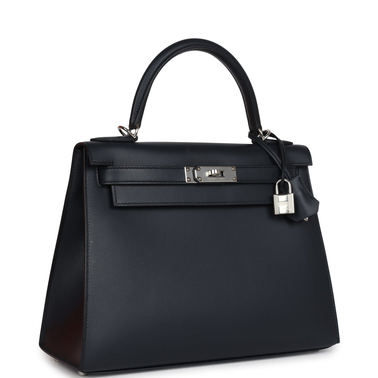 Hermes Kelly Sellier 28 Bleu Obscur Verso Sombrero Palladium Hardware