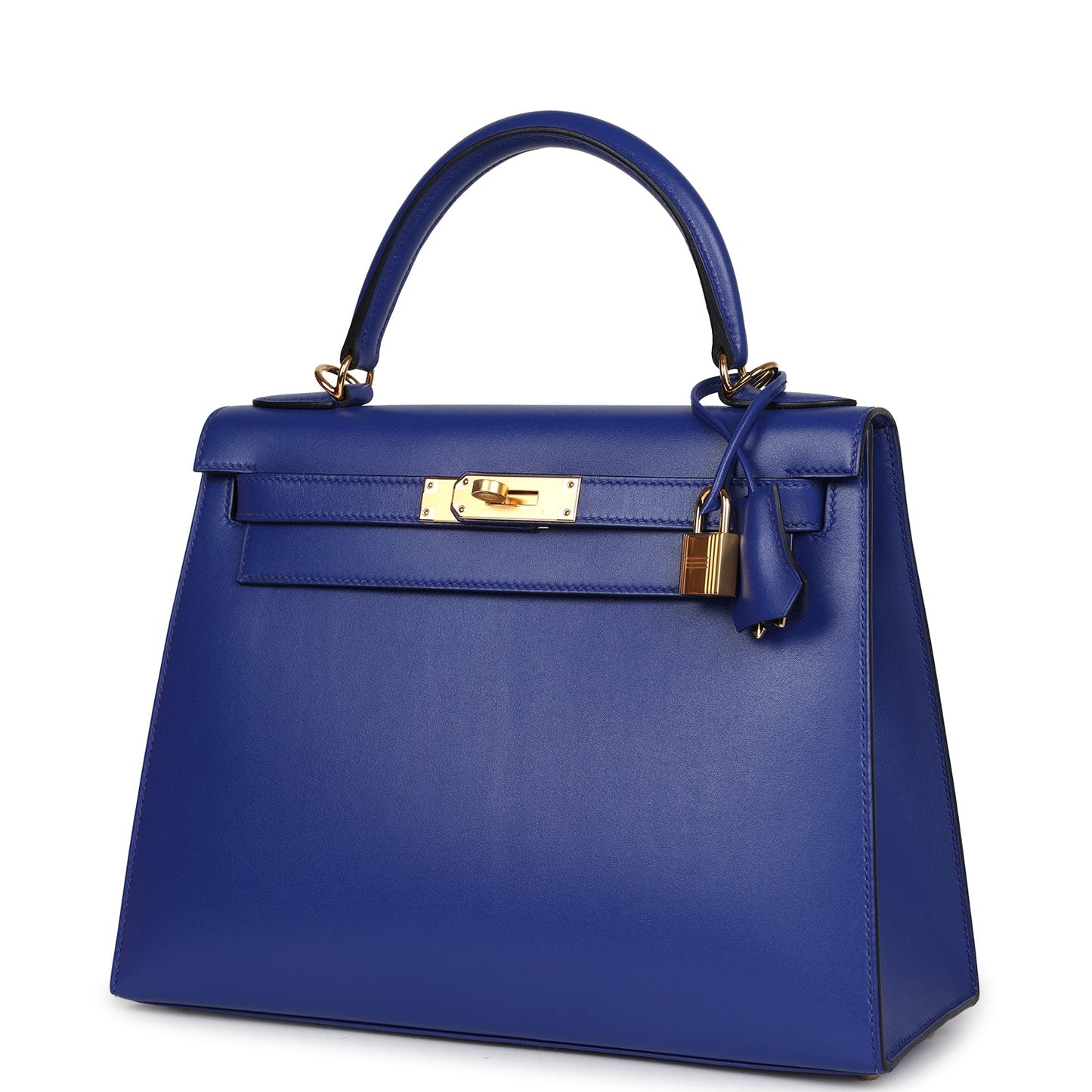 Hermes Kelly Sellier 28 Bleu Electric Tadelakt Gold Hardware