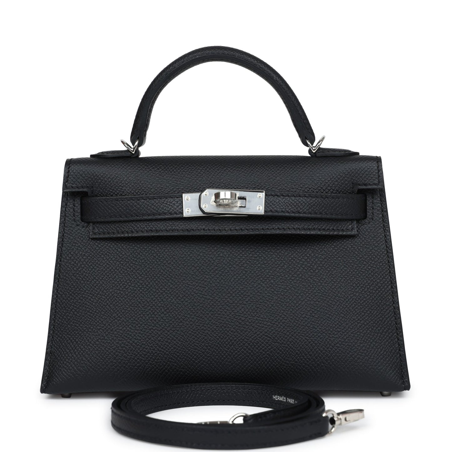 Hermes Kelly Sellier 20 Black Epsom Palladium Hardware