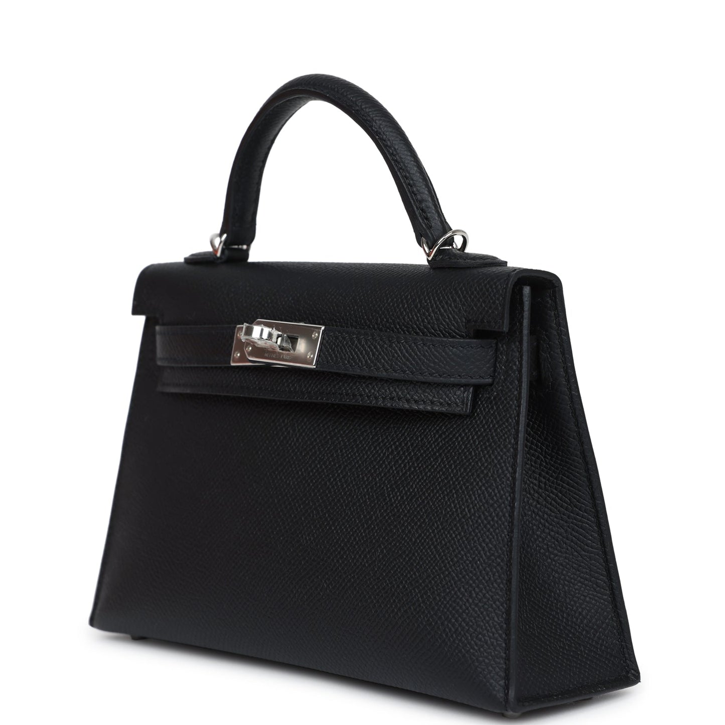 Hermes Kelly Sellier 20 Black Epsom Palladium Hardware