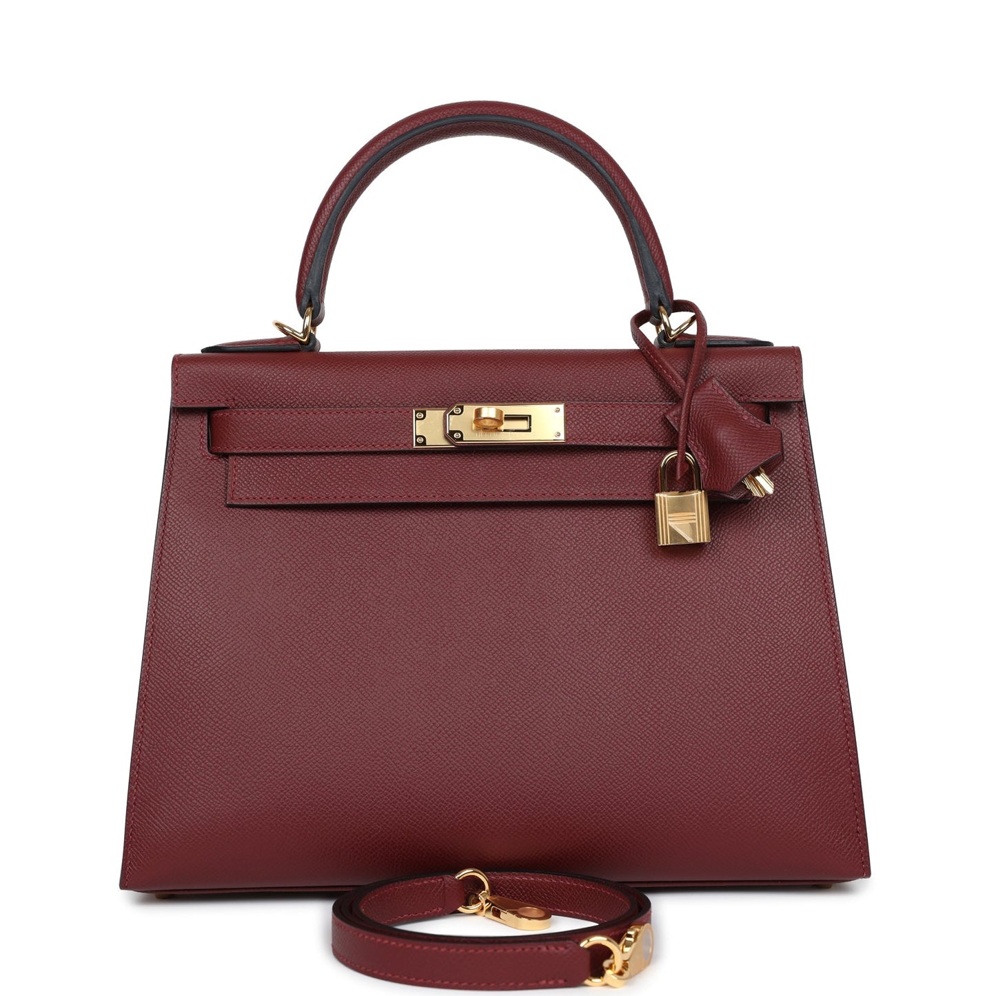 Hermes Kelly Sellier 28 Rouge H Epsom Gold Hardware