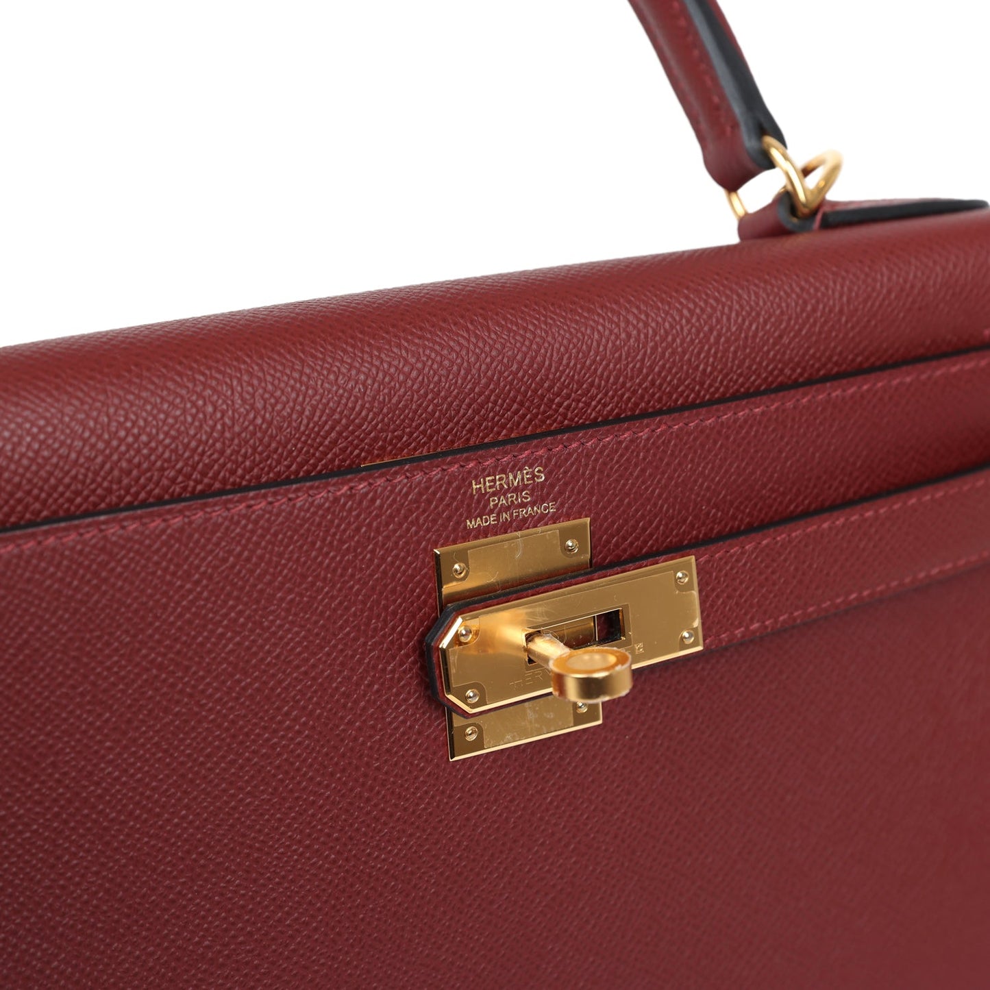 Hermes Kelly Sellier 28 Rouge H Epsom Gold Hardware