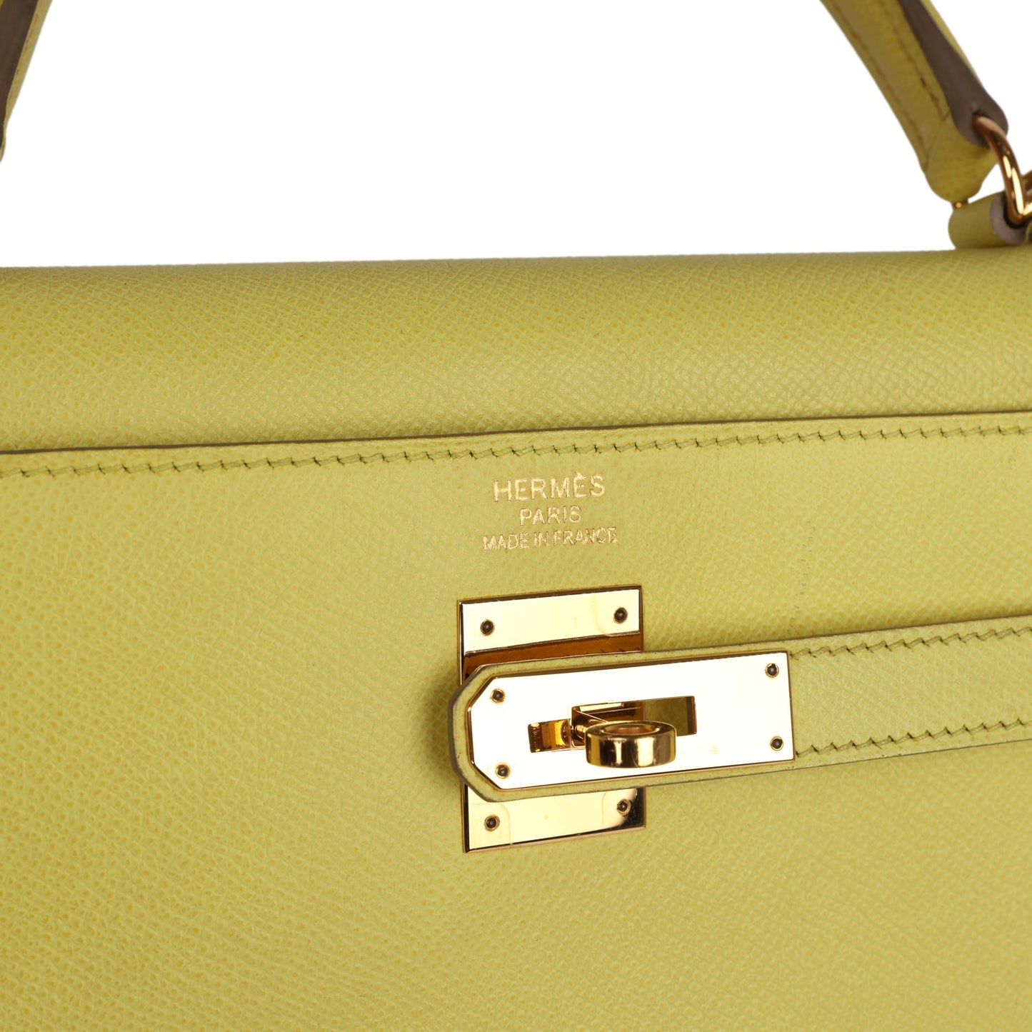 Hermes Kelly Sellier 35 Soufre Epsom Gold Hardware