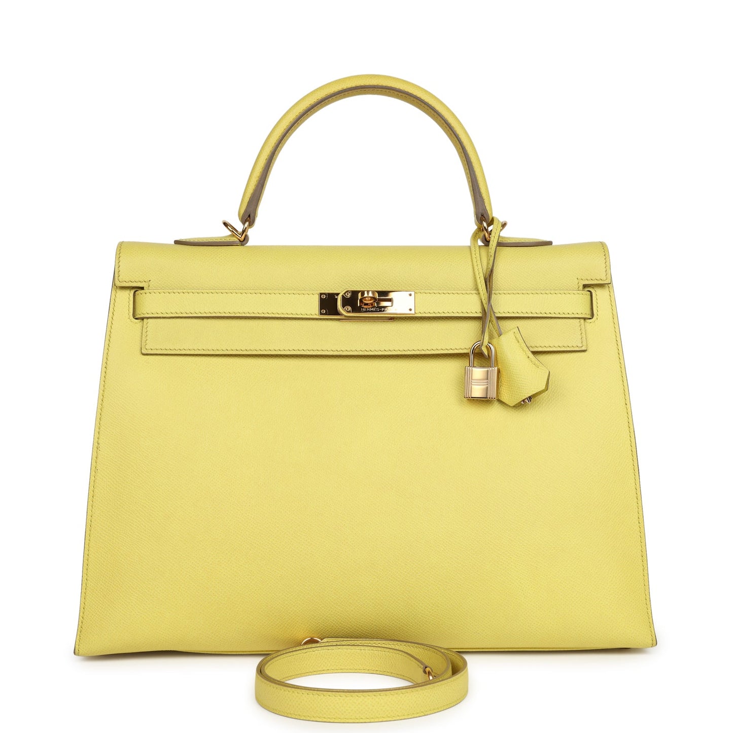 Hermes Kelly Sellier 35 Soufre Epsom Gold Hardware