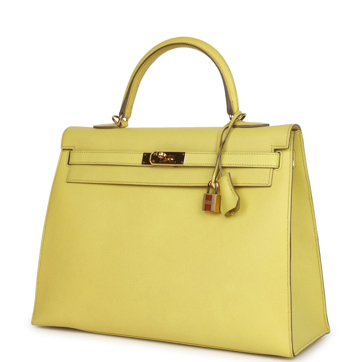 Hermes Kelly Sellier 35 Soufre Epsom Gold Hardware