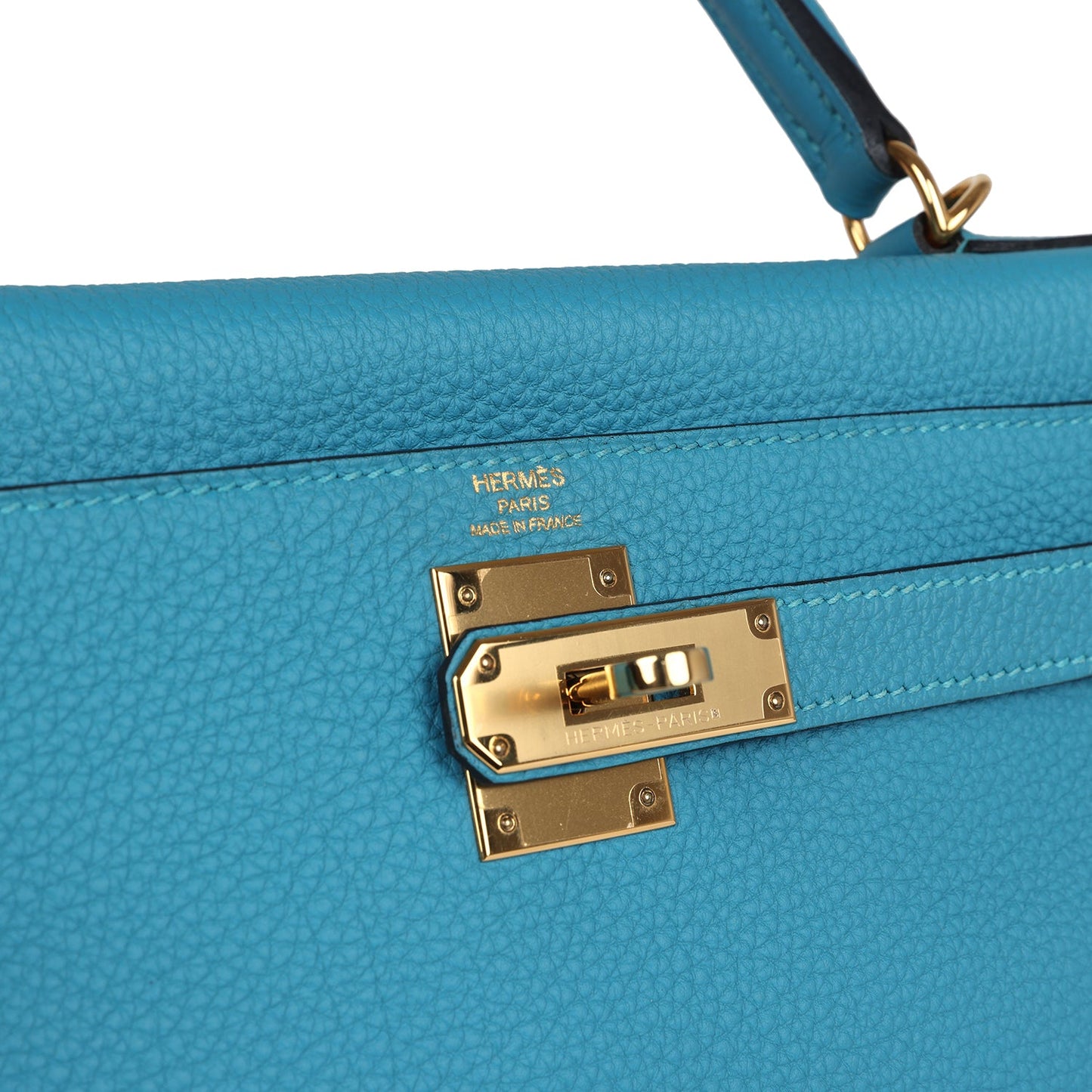 Hermes Kelly Retourne 28 Turquoise Togo Gold Hardware