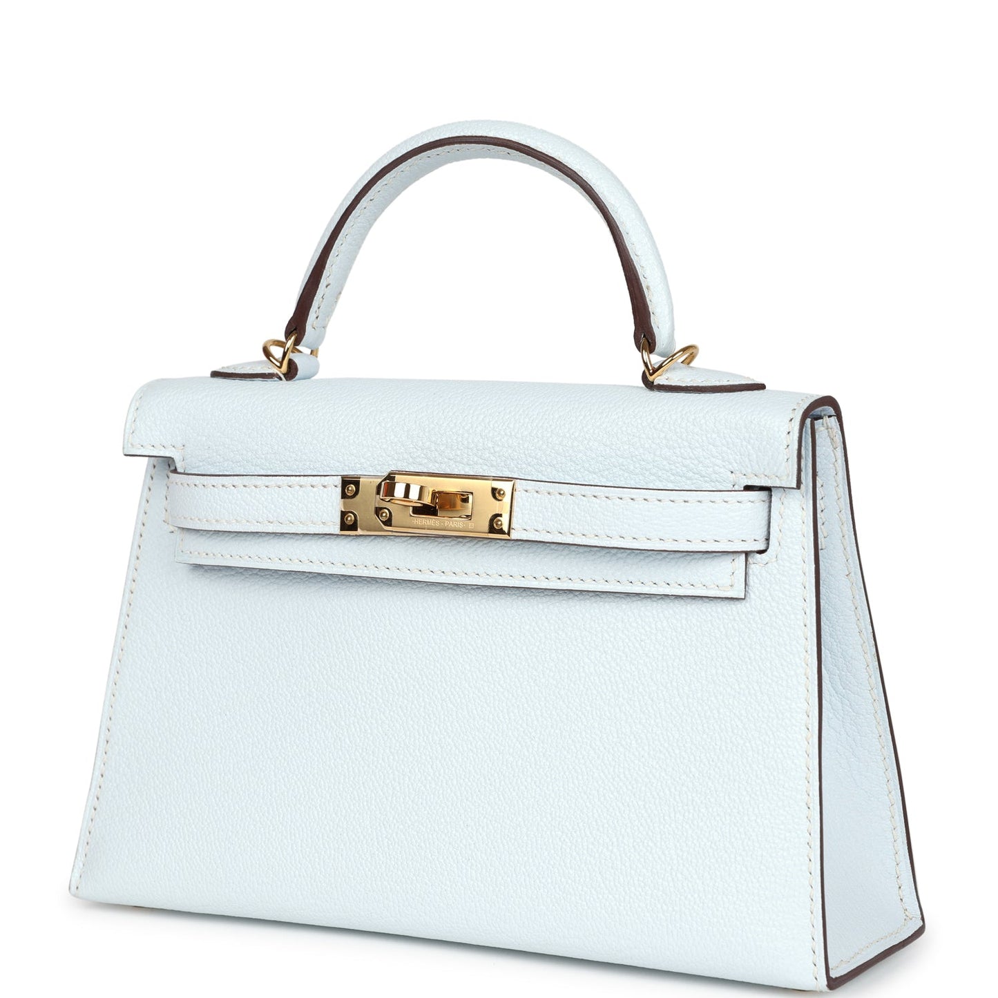 Hermes Kelly Sellier 20 Bleu Brume Chevre Gold Hardware