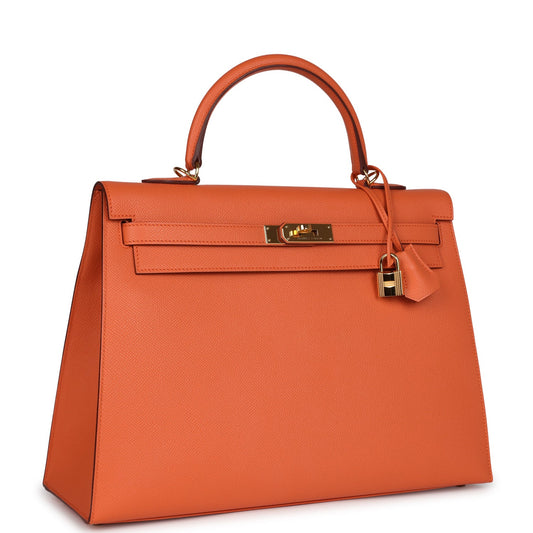 Hermes Kelly Sellier 35 Mango Epsom Gold Hardware