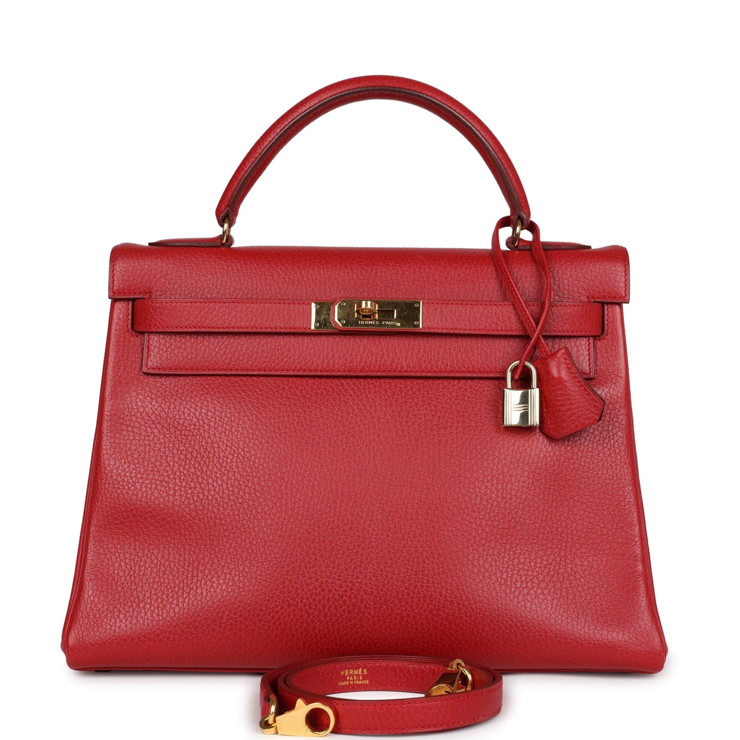 Hermes Kelly Retourne 32 Rouge Vif Ardennes Gold Hardware