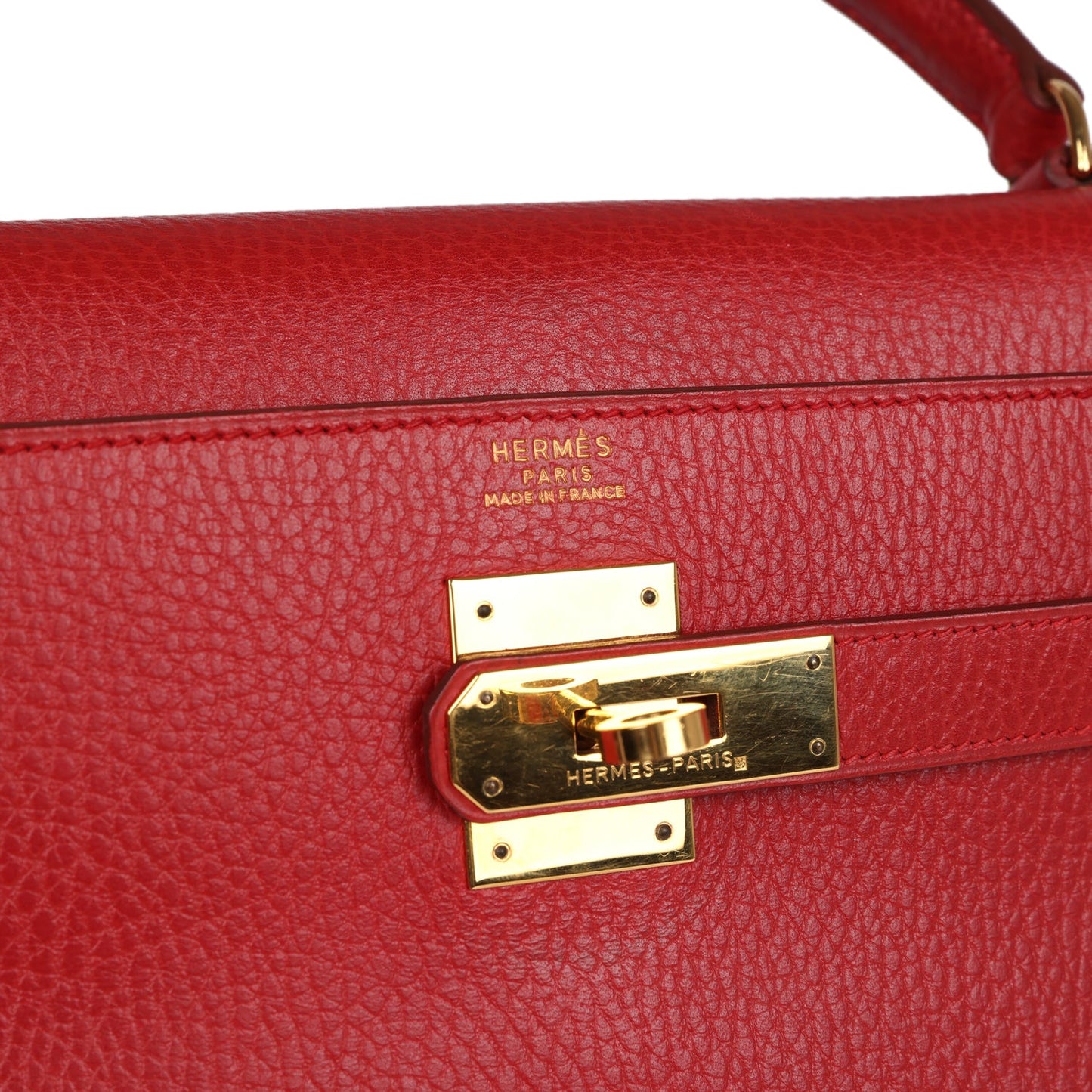 Hermes Kelly Retourne 32 Rouge Vif Ardennes Gold Hardware