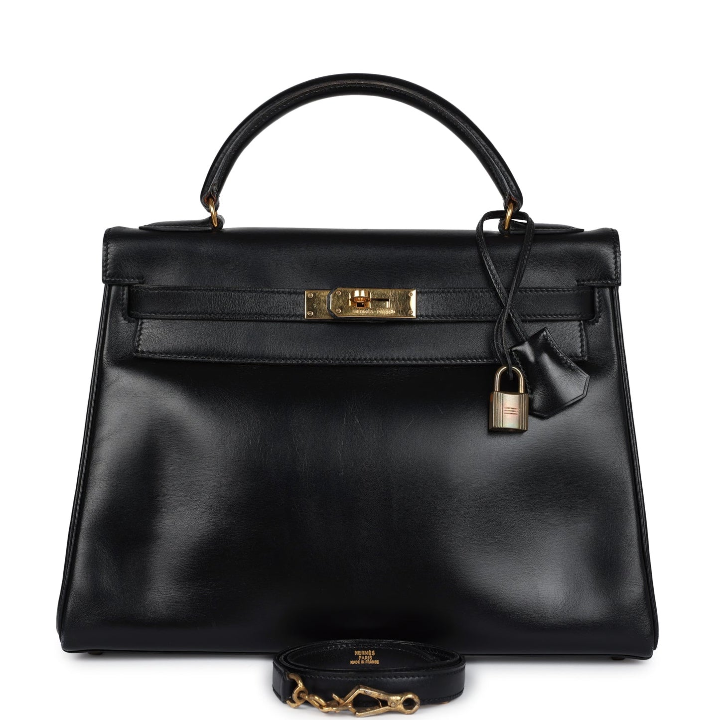 Hermes Kelly Retourne 32 Black Box Gold Hardware