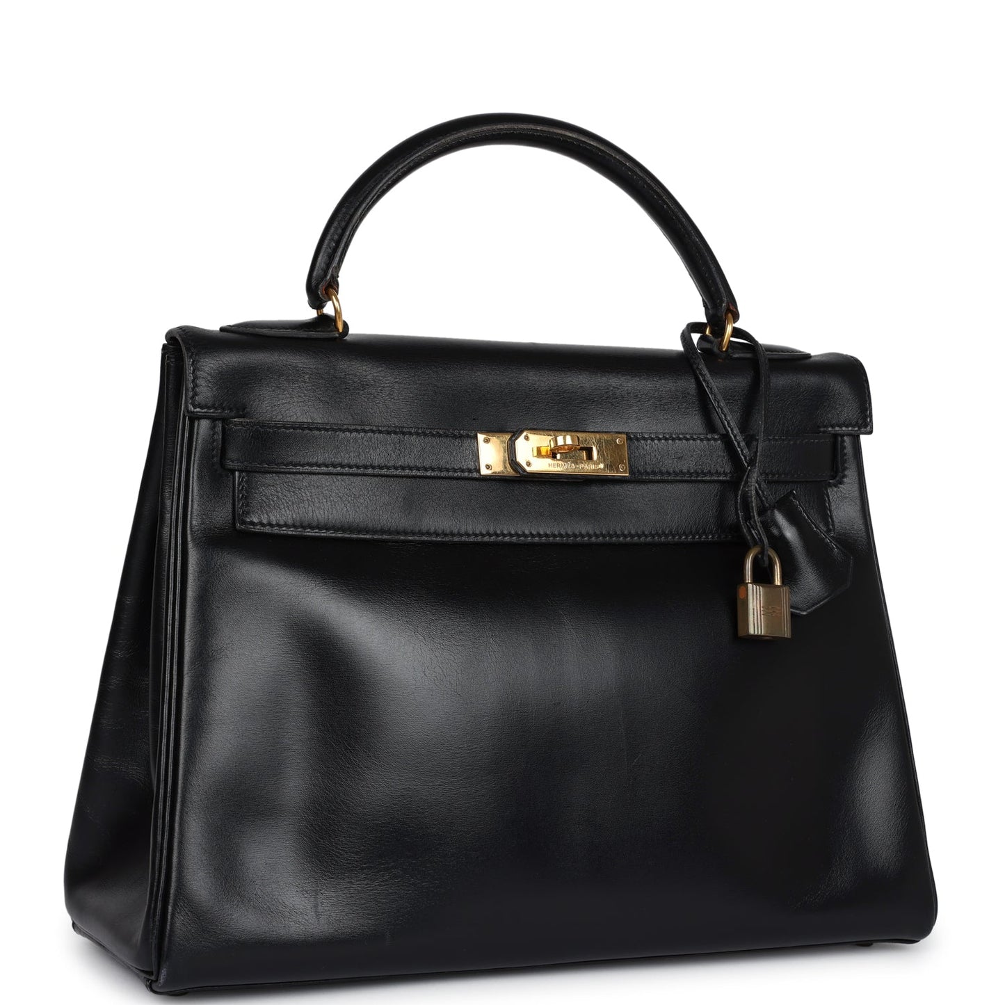 Hermes Kelly Retourne 32 Black Box Gold Hardware