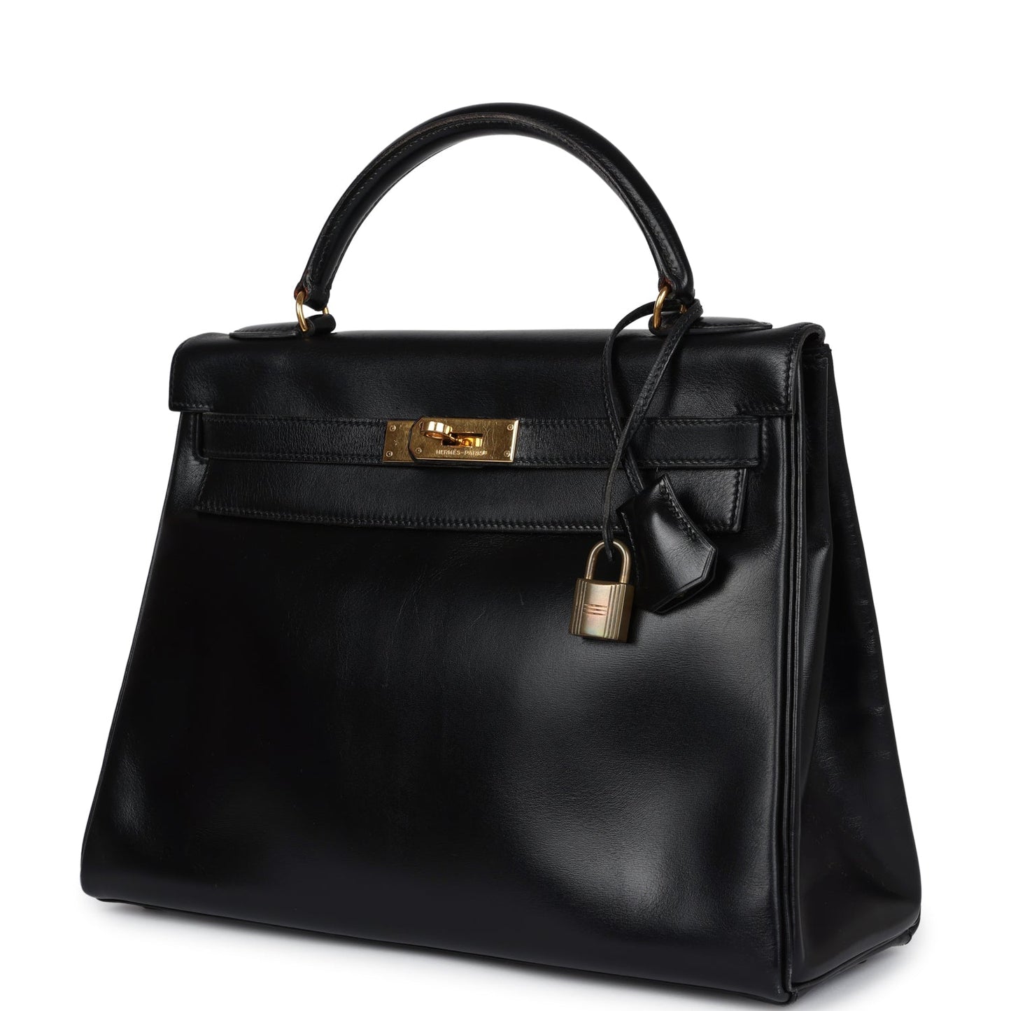 Hermes Kelly Retourne 32 Black Box Gold Hardware