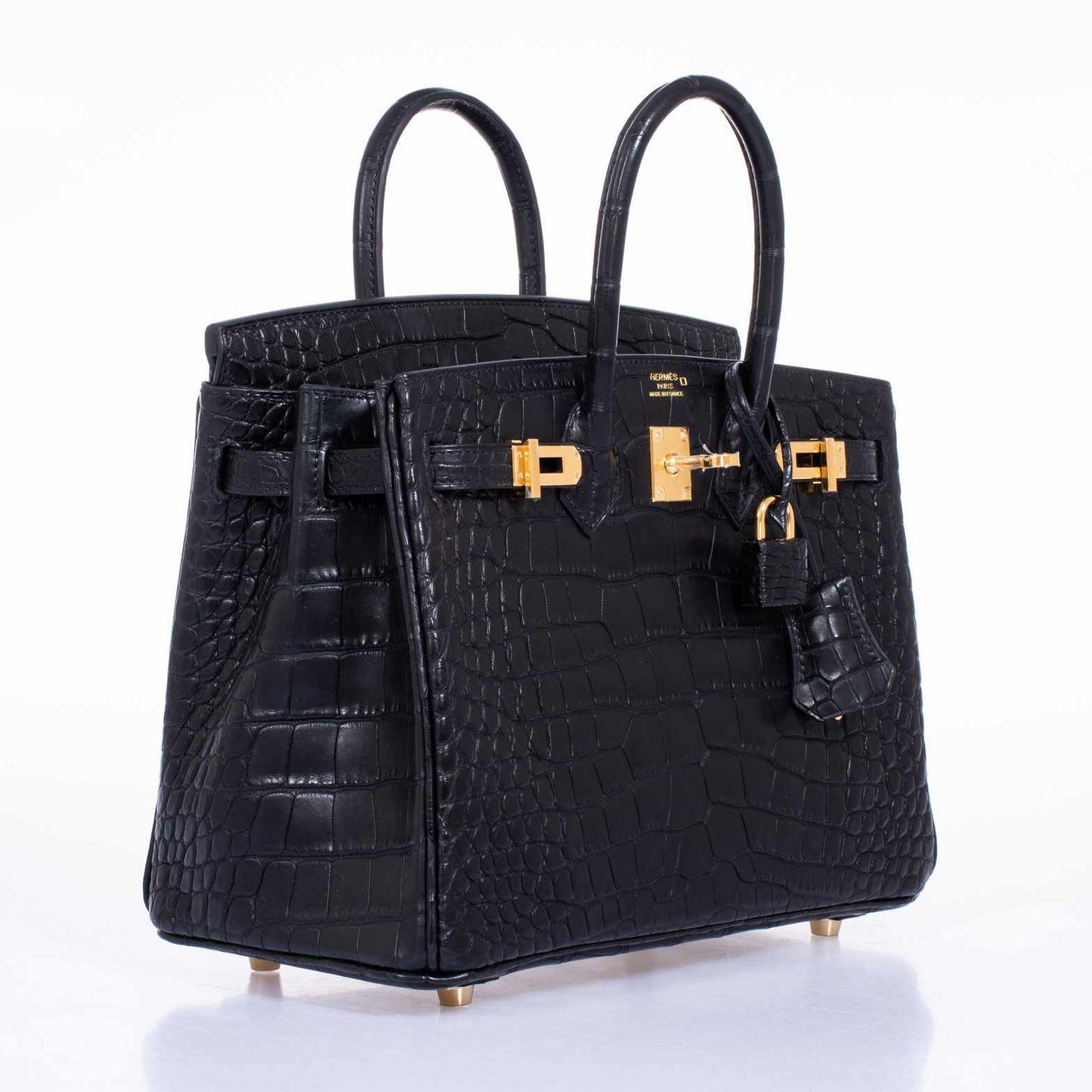 Hermes Birkin 25 Black Matte Alligator Gold Hardware