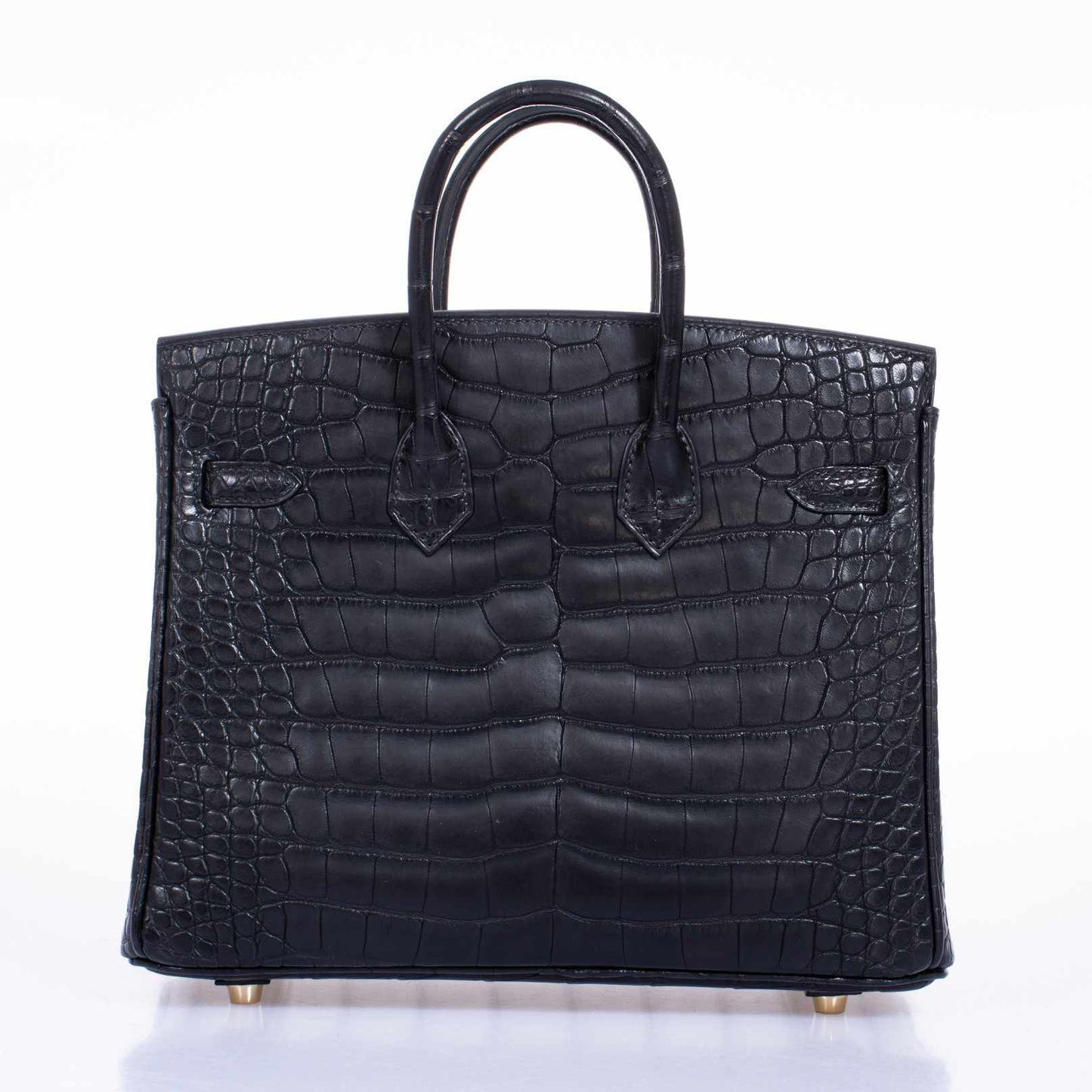 Hermes Birkin 25 Black Matte Alligator Gold Hardware