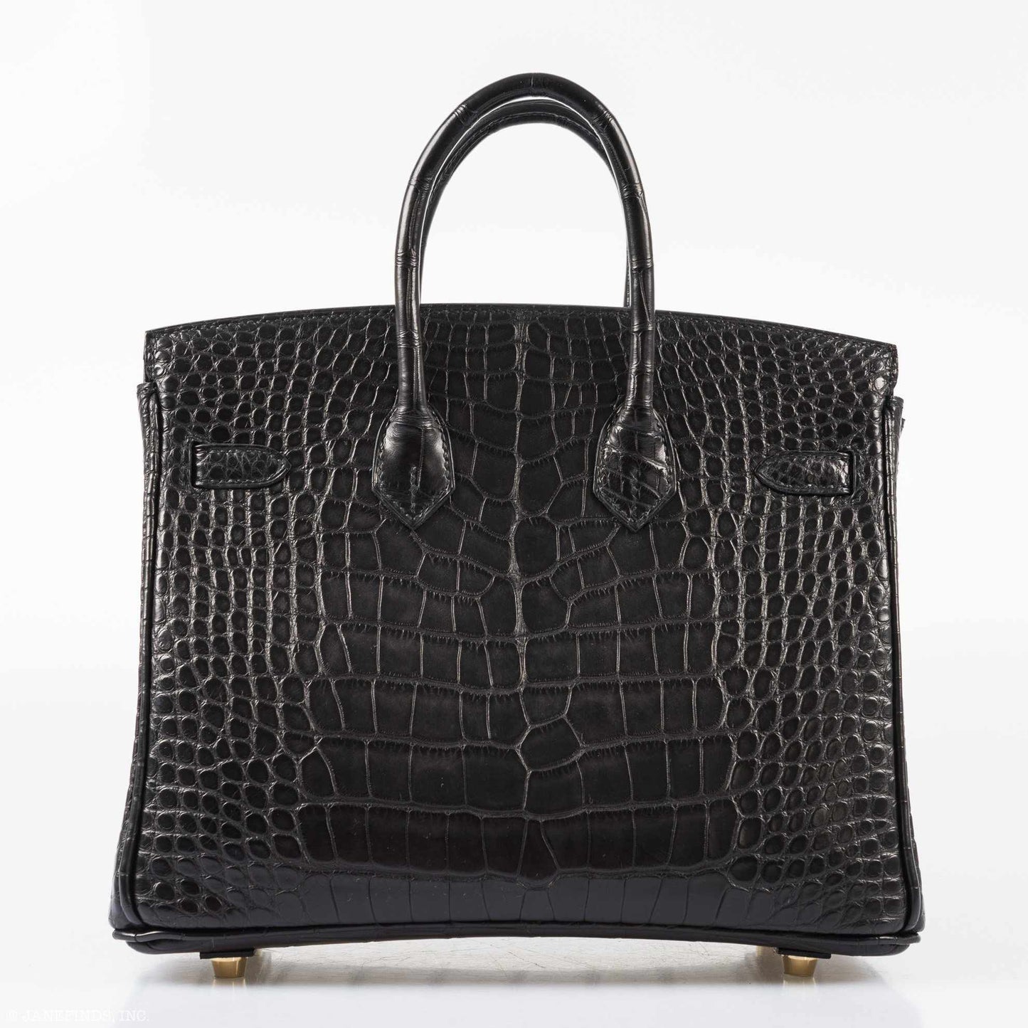 Hermes Birkin 25 Black Matte Alligator Gold Hardware