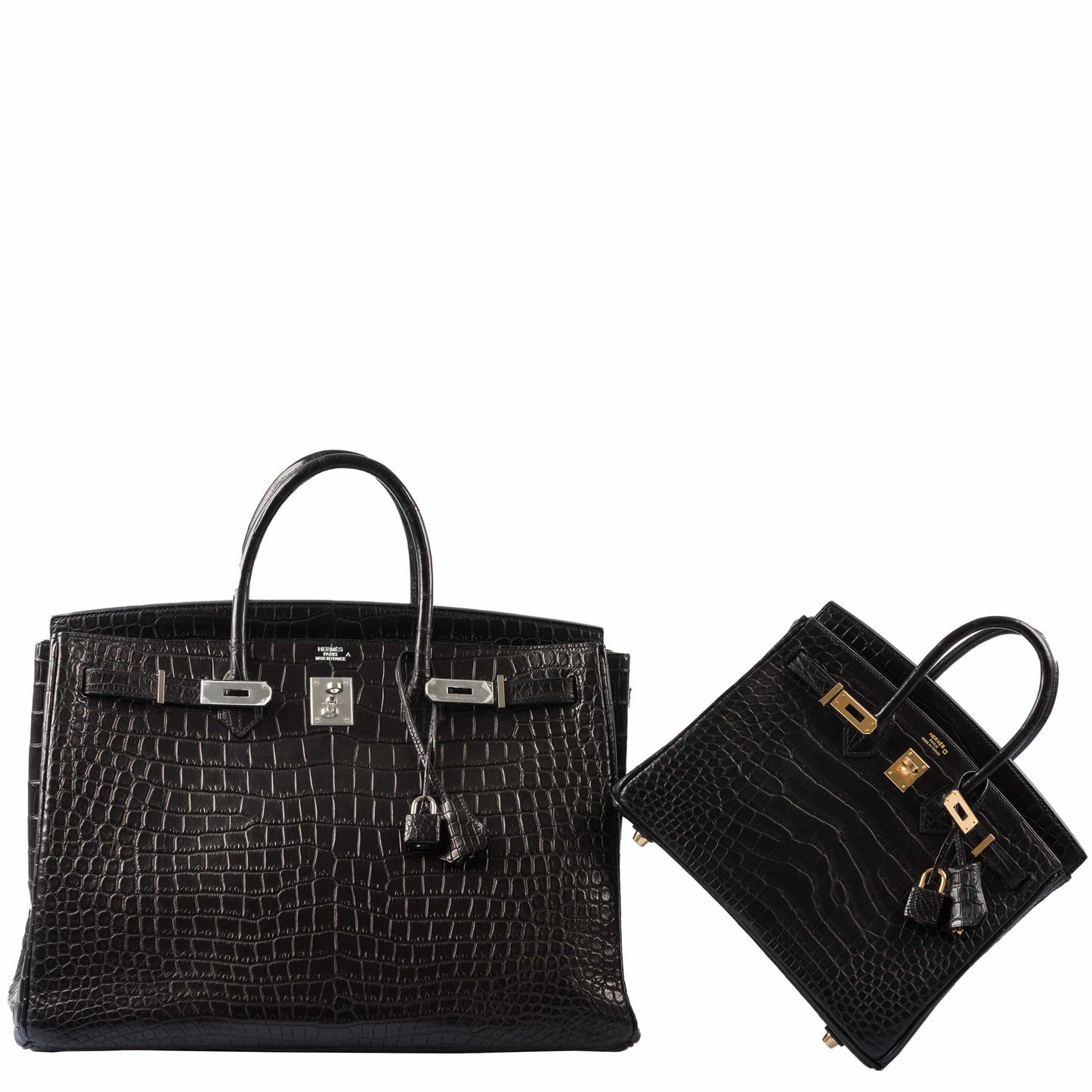 Hermes Birkin 25 Black Matte Alligator Gold Hardware