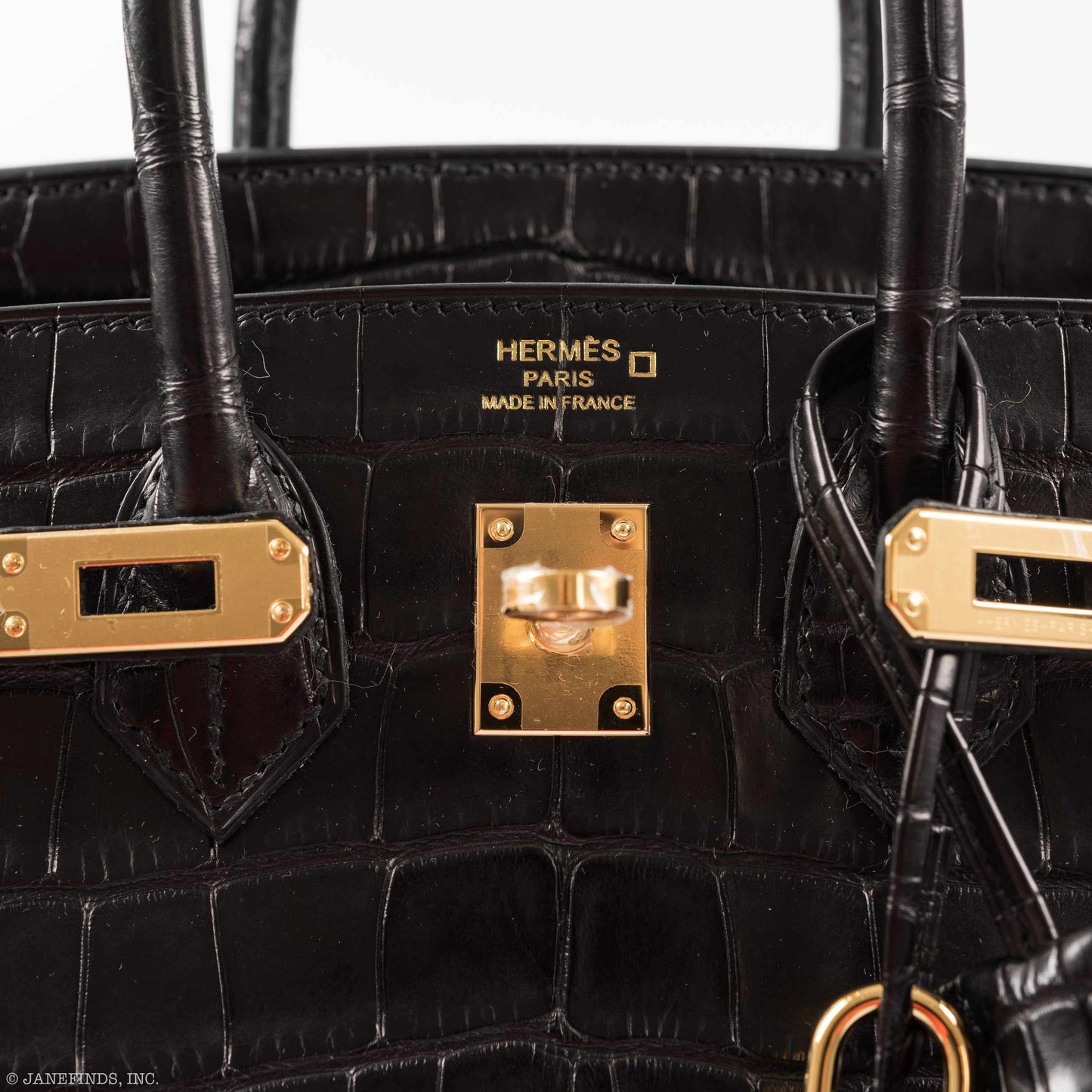 Hermes Birkin 25 Black Matte Alligator Gold Hardware