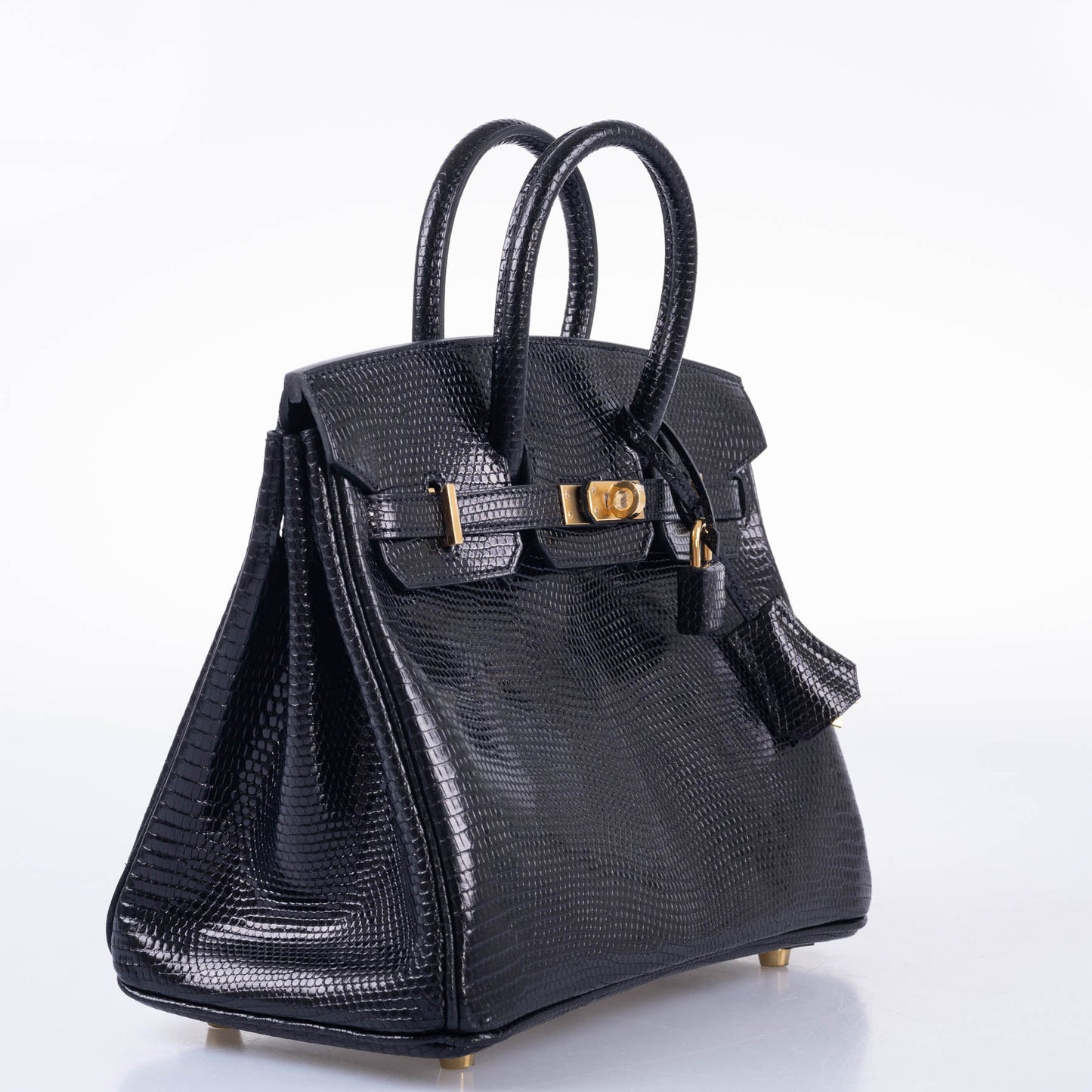 Hermes Birkin 25 Black Nilo Lizard Gold Hardware