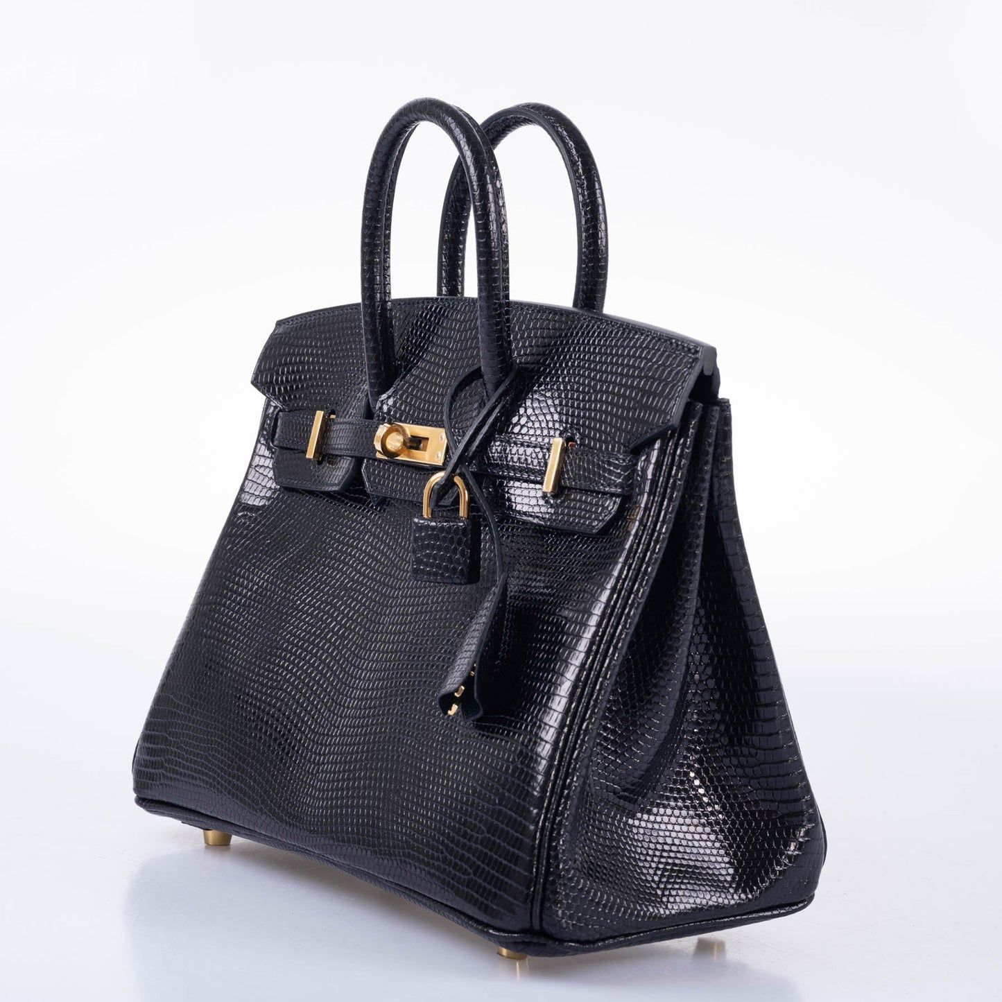 Hermes Birkin 25 Black Nilo Lizard Gold Hardware