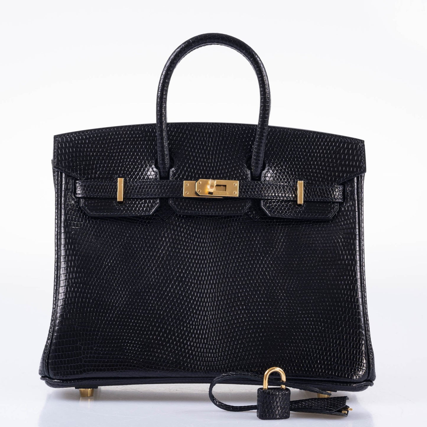 Hermes Birkin 25 Black Nilo Lizard Gold Hardware