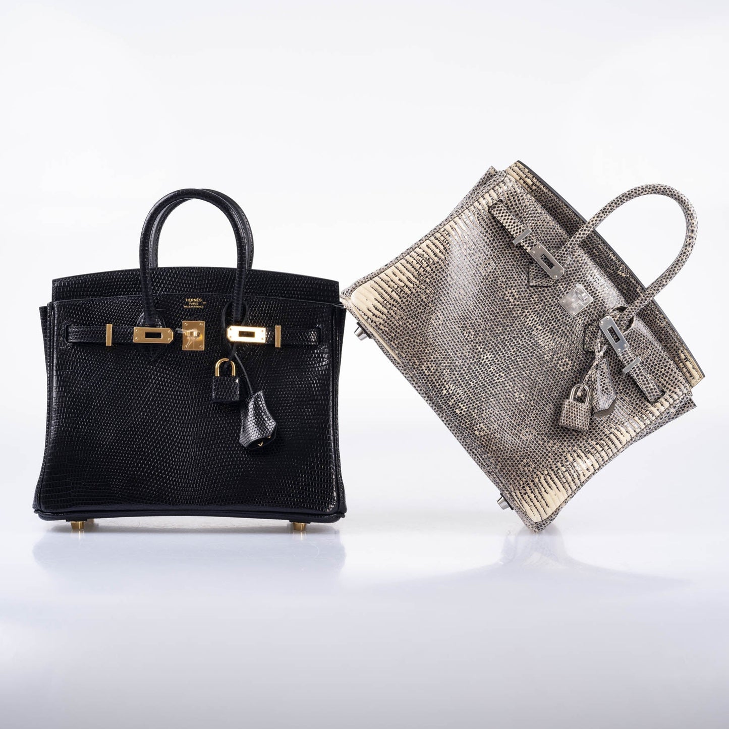 Hermes Birkin 25 Black Nilo Lizard Gold Hardware