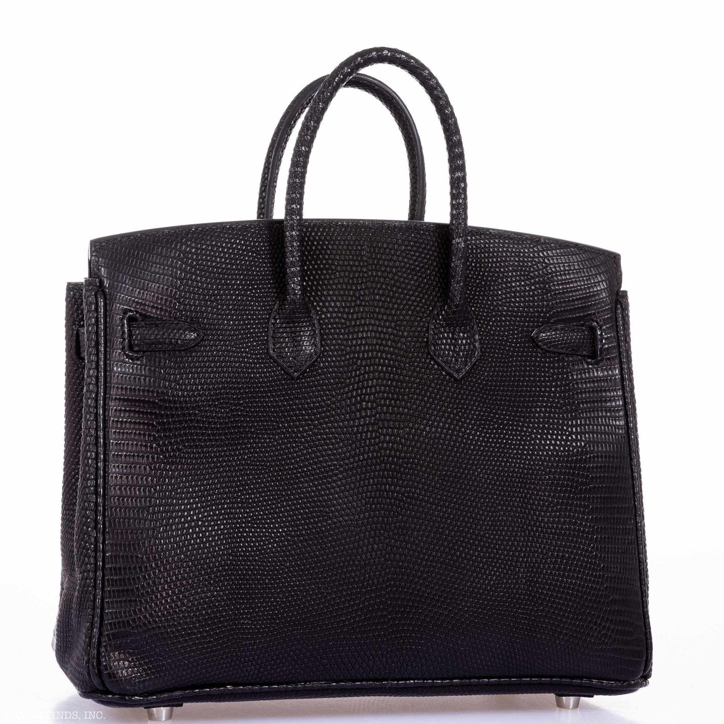 Hermes Birkin 25 Black Salvator Lizard With Jacob & Co. White Gold & Diamond Hardware