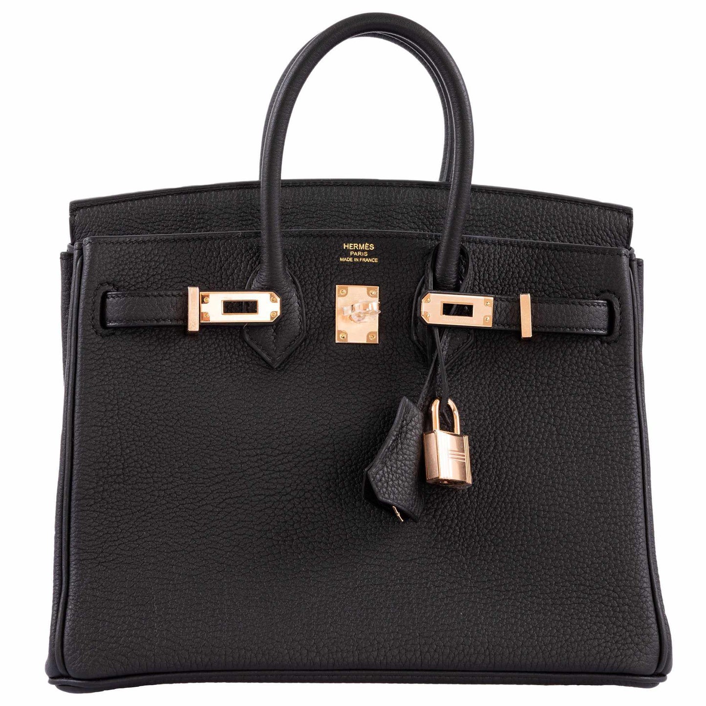 Hermes Birkin 25 Black Togo Rose Gold Hardware