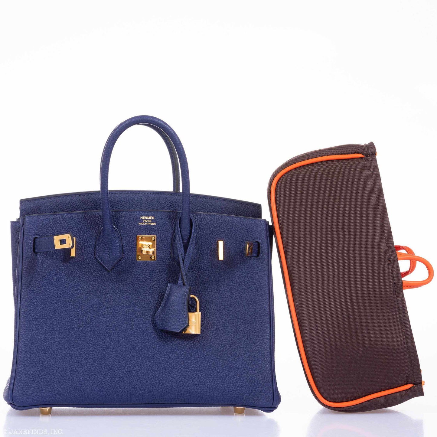 Hermes Birkin 25 Blue Encre (Ink) Togo Gold Hardware