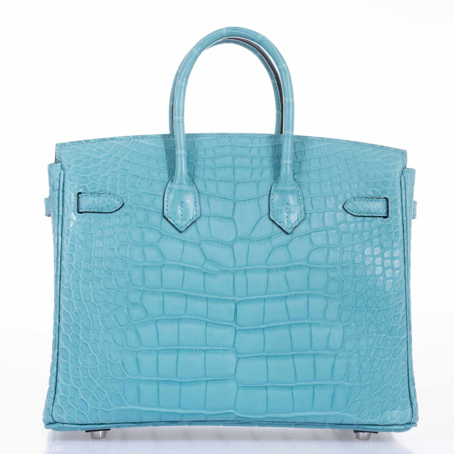 Hermes Birkin 25 Blue Saint Cyr Matte Alligator Palladium Hardware