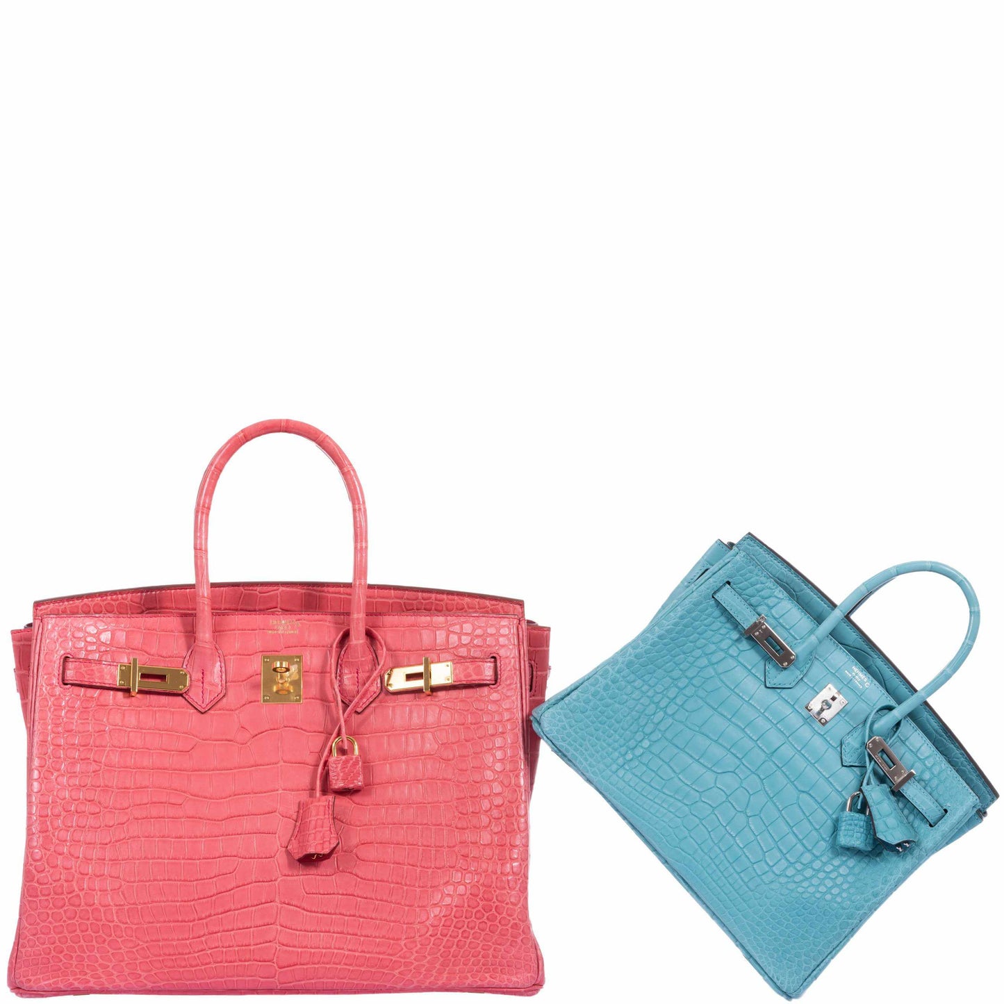 Hermes Birkin 25 Blue Saint Cyr Matte Alligator Palladium Hardware