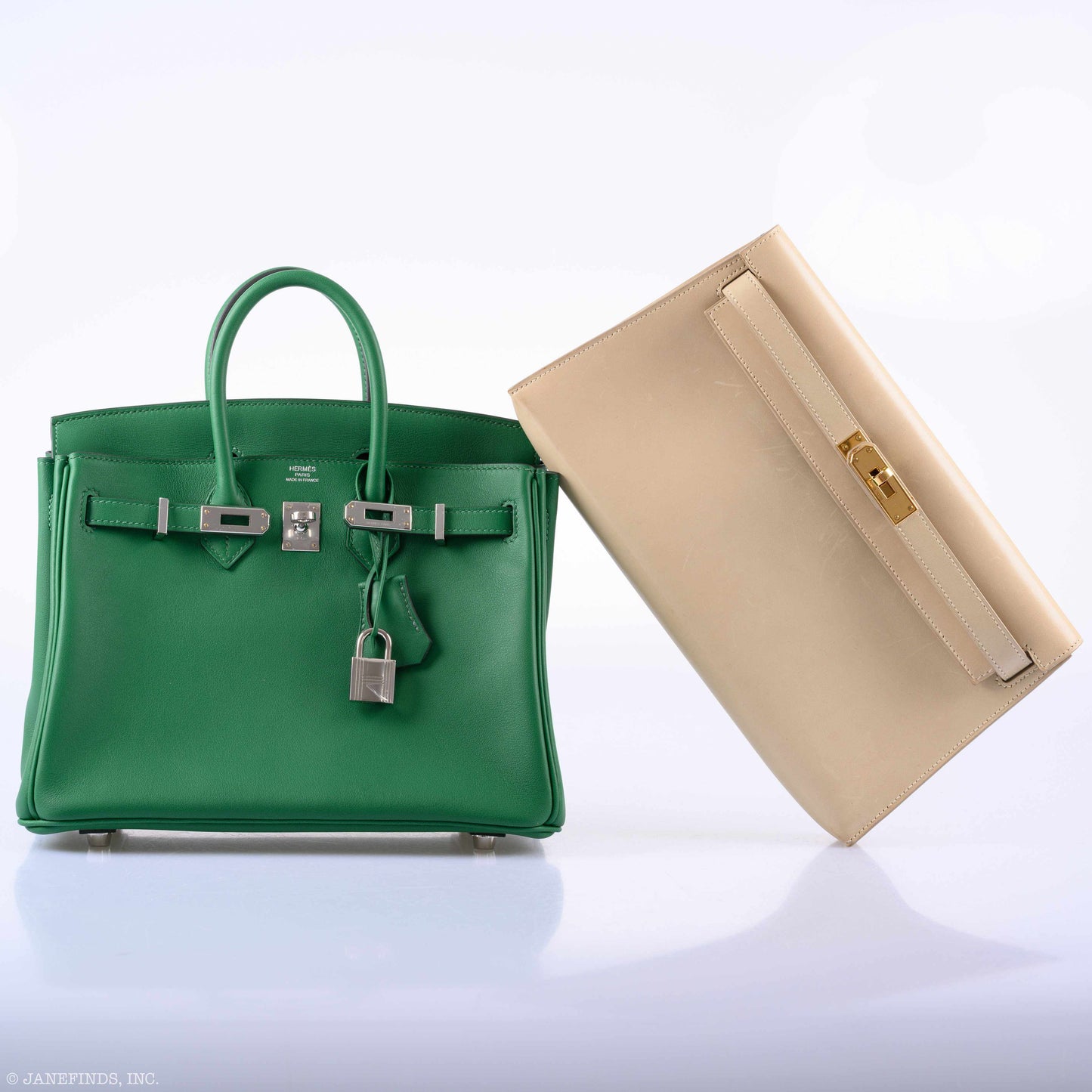 Hermes Birkin 25 Cactus Swift Leather Palladium Hardware - 2019, D