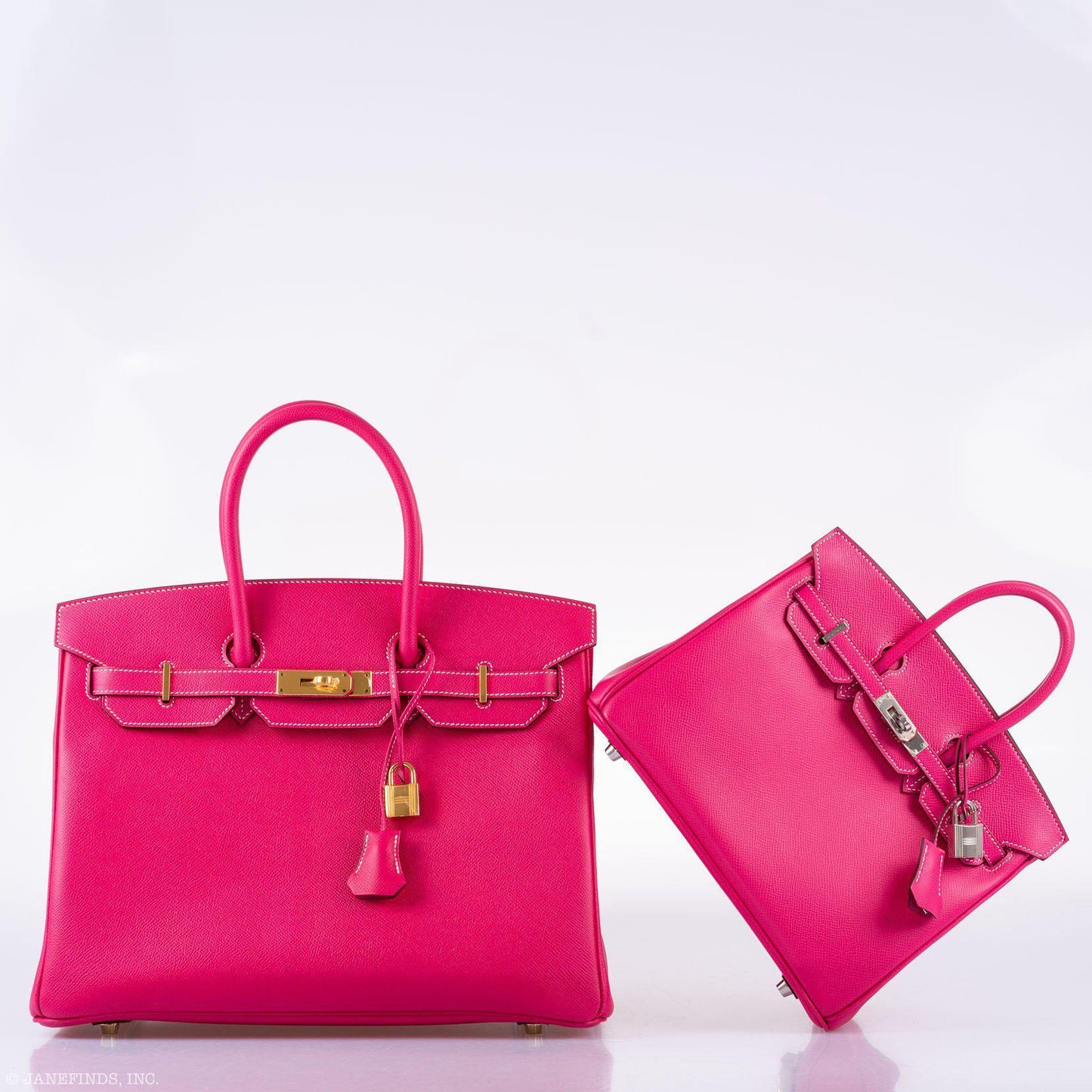 Hermes Birkin 25 Candy Collection Rose Tyrien Epsom Palladium Hardware - Q, Square