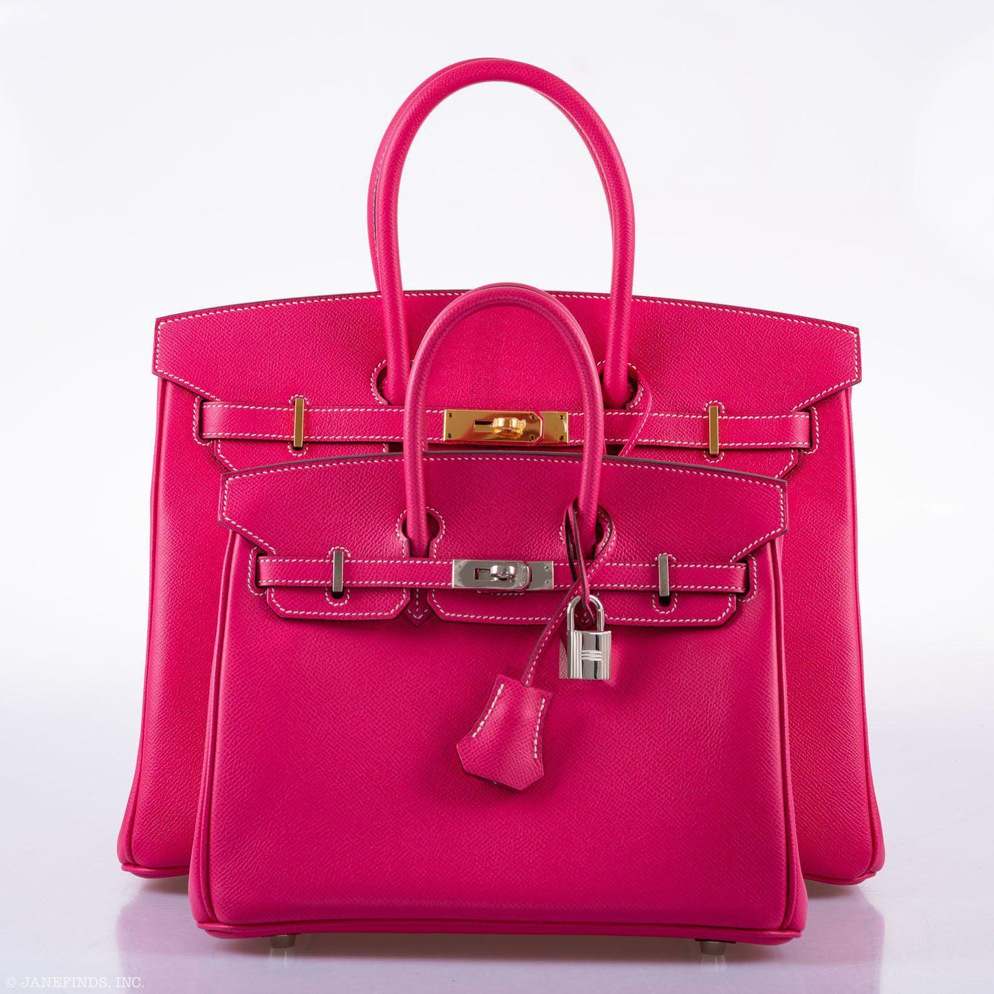 Hermes Birkin 25 Candy Collection Rose Tyrien Epsom Palladium Hardware - Q, Square