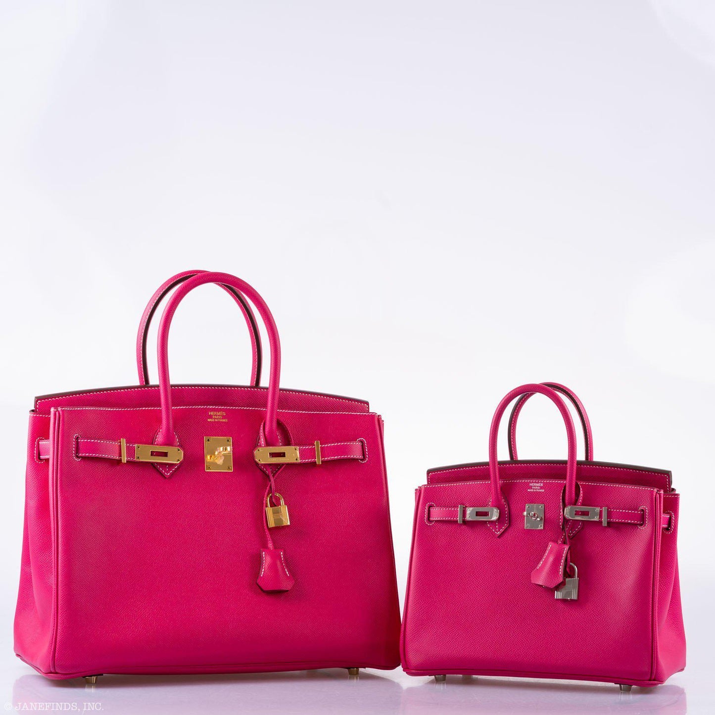 Hermes Birkin 25 Candy Collection Rose Tyrien Epsom Palladium Hardware - Q, Square