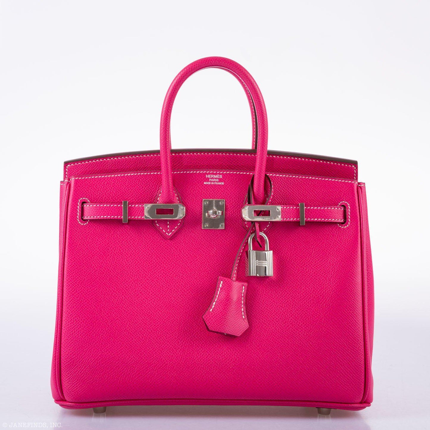 Hermes Birkin 25 Candy Collection Rose Tyrien Epsom Palladium Hardware - Q, Square