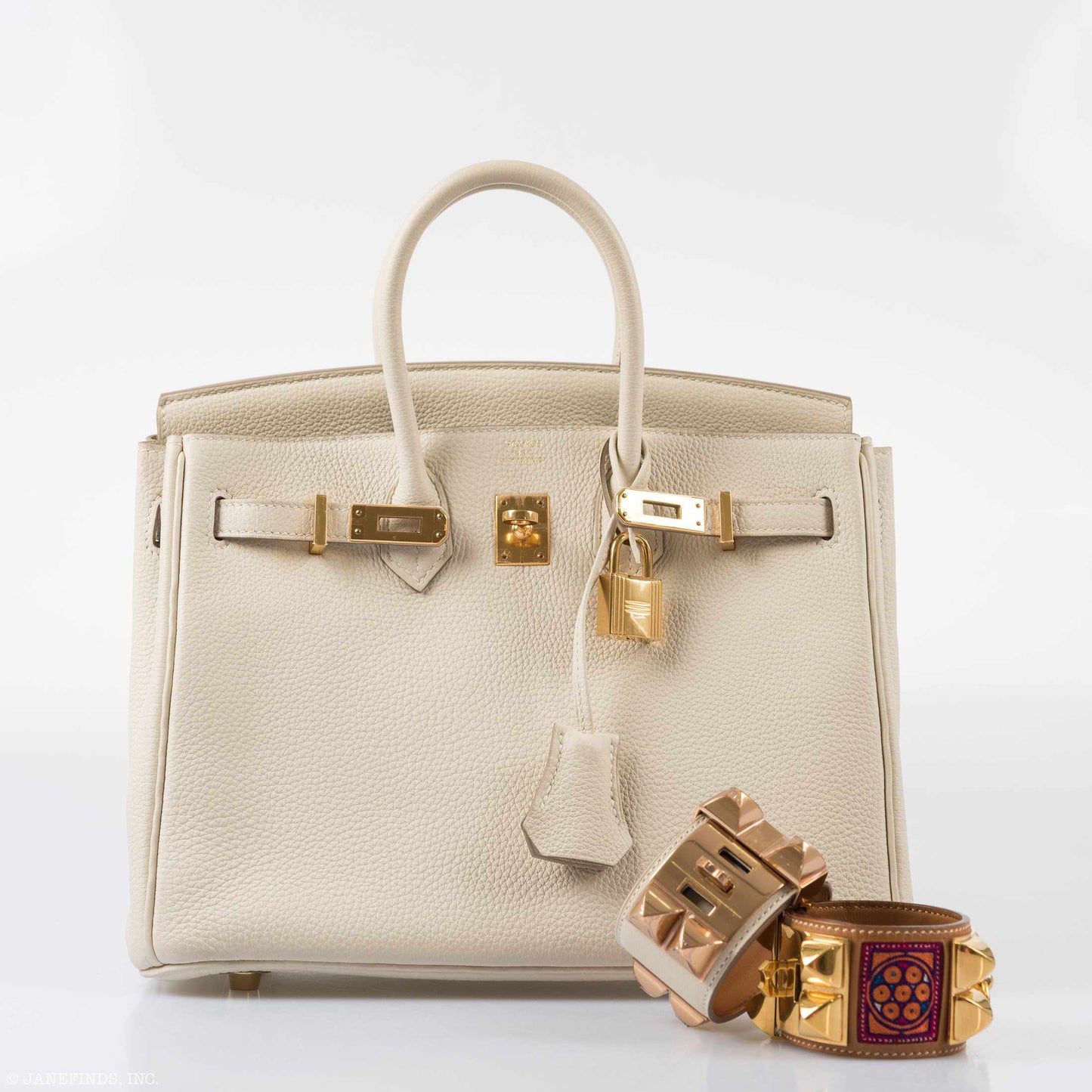 Hermes Birkin 25 Craie Togo Gold Hardware