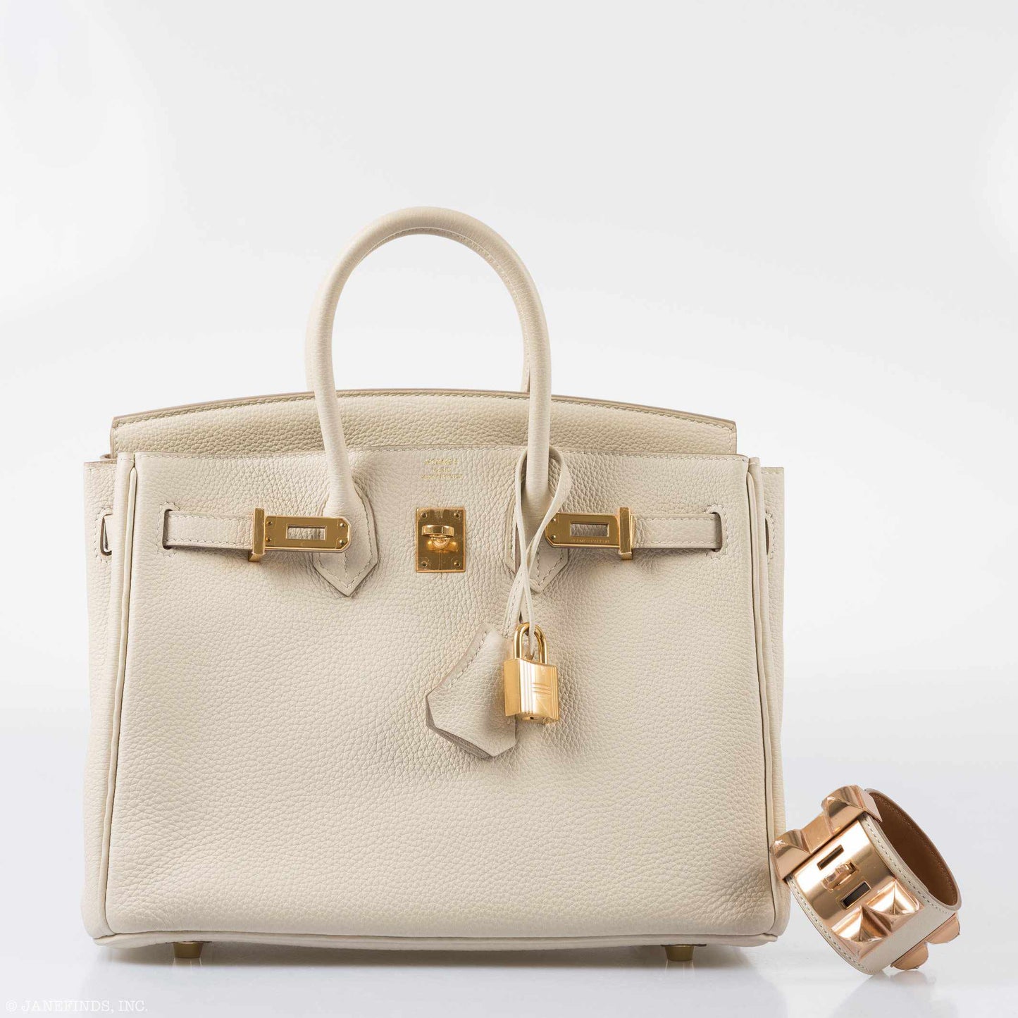 Hermes Birkin 25 Craie Togo Gold Hardware