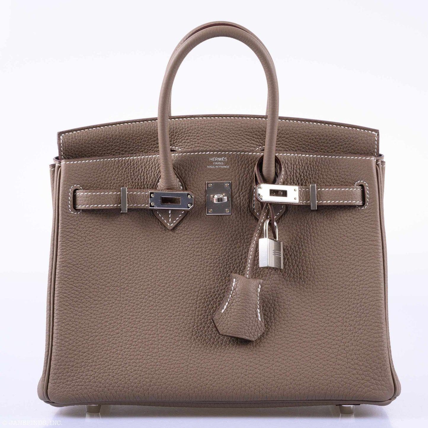 Hermes Birkin 25 Etoupe Togo Palladium Hardware - 2019, D