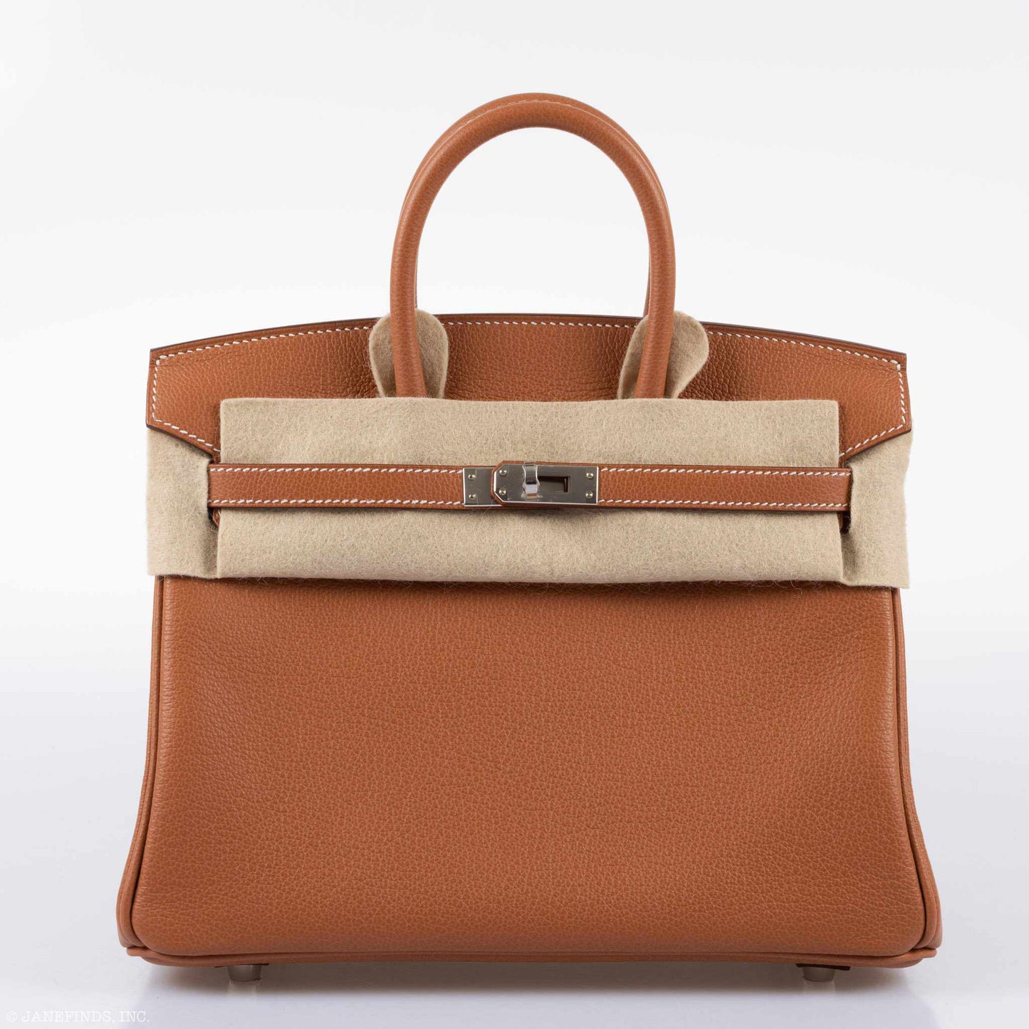 Hermes Birkin 25 Gold Taurillon Novillo Palladium Hardware