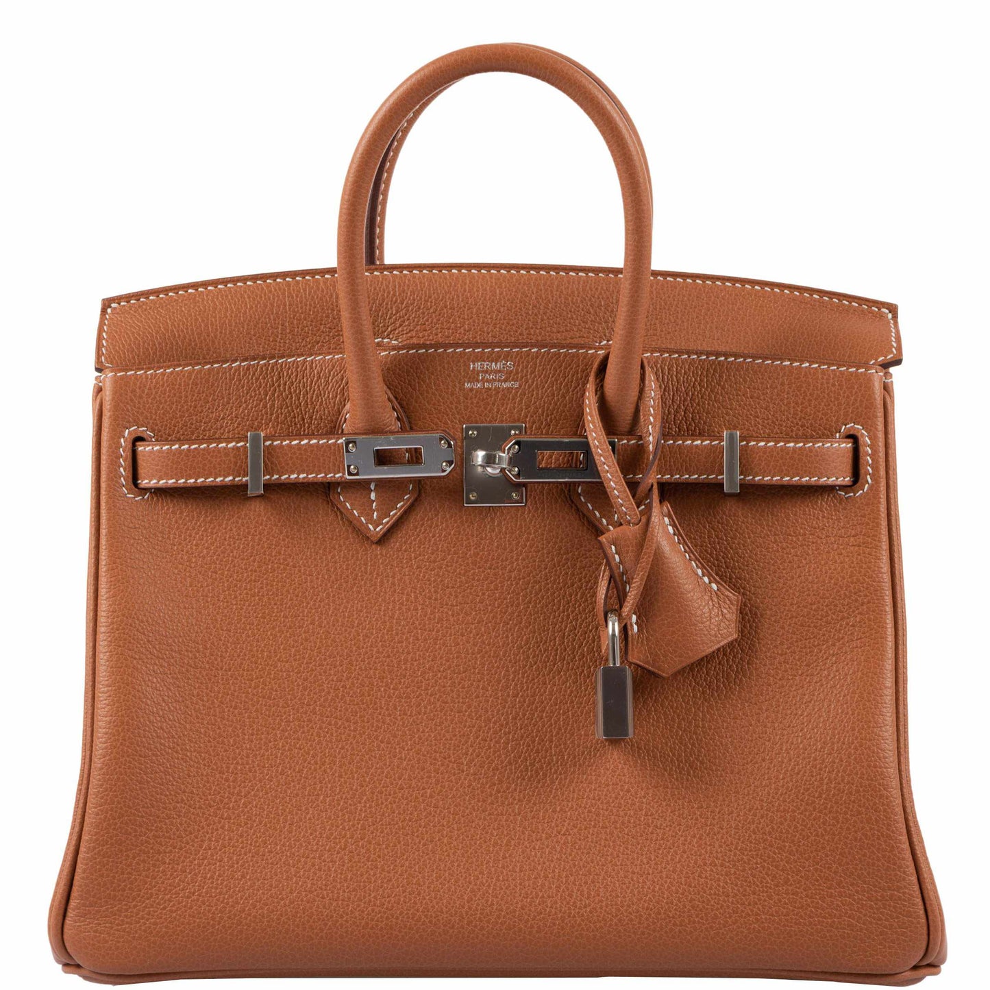 Hermes Birkin 25 Gold Taurillon Novillo Palladium Hardware