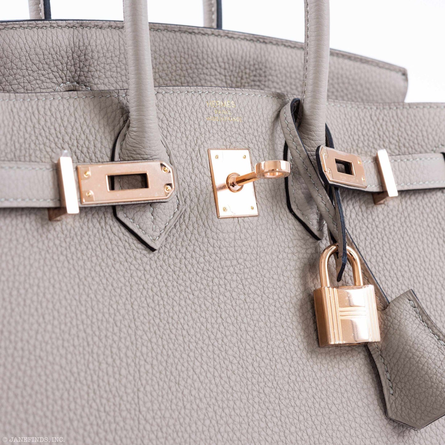 Hermes Birkin 25 Gris Asphalte Togo Rose Gold Hardware