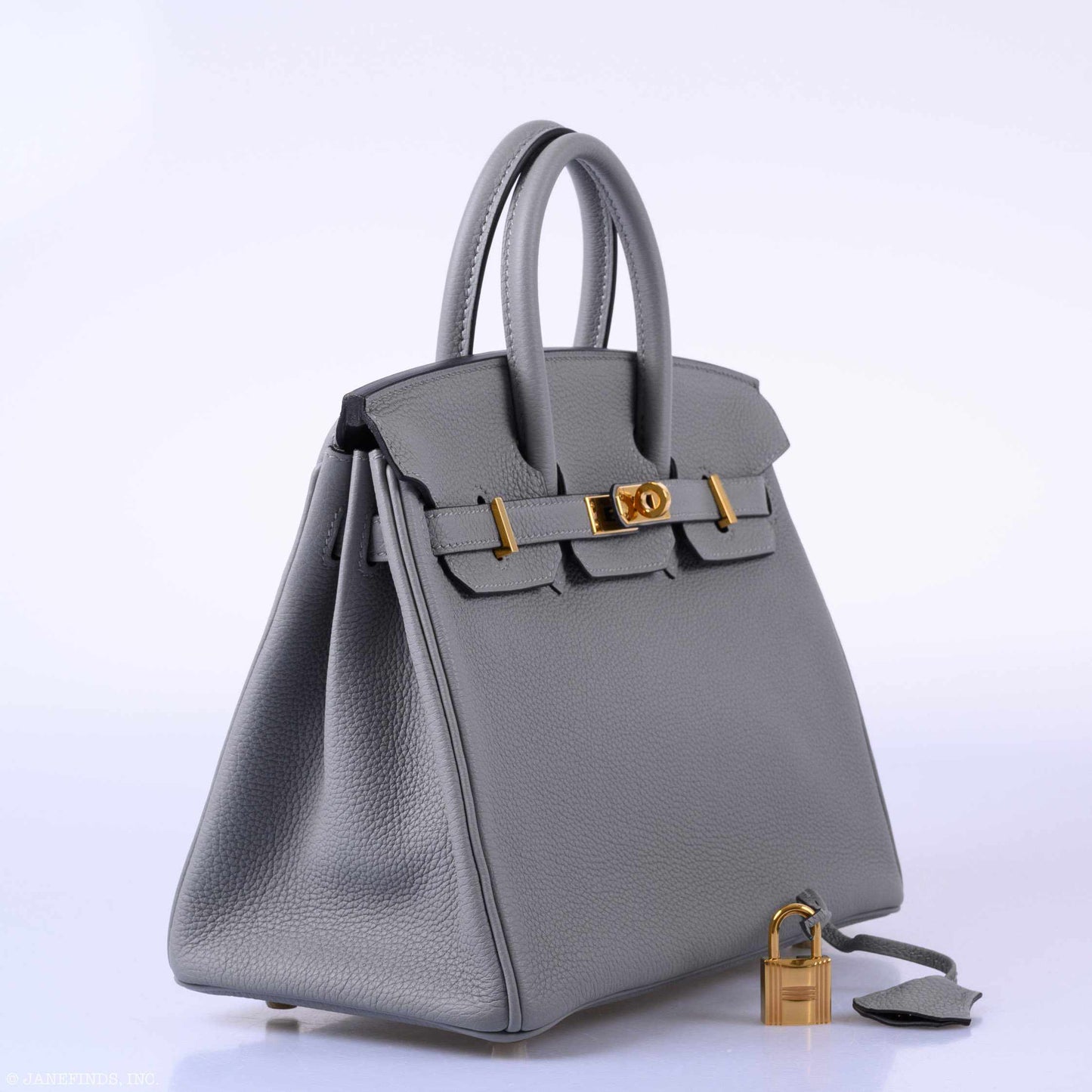 Hermes Birkin 25 Gris Mouette Togo Gold Hardware