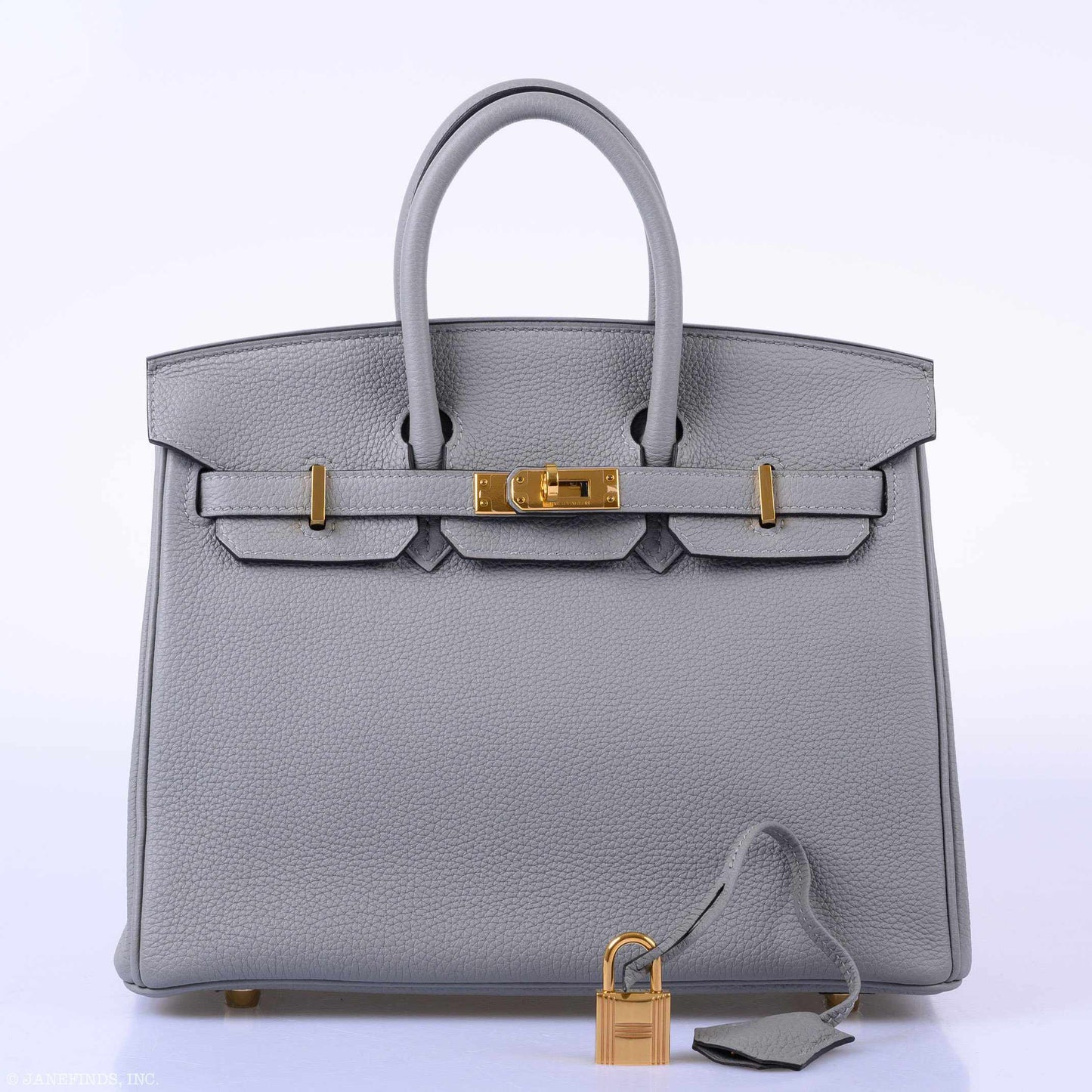 Hermes Birkin 25 Gris Mouette Togo Gold Hardware