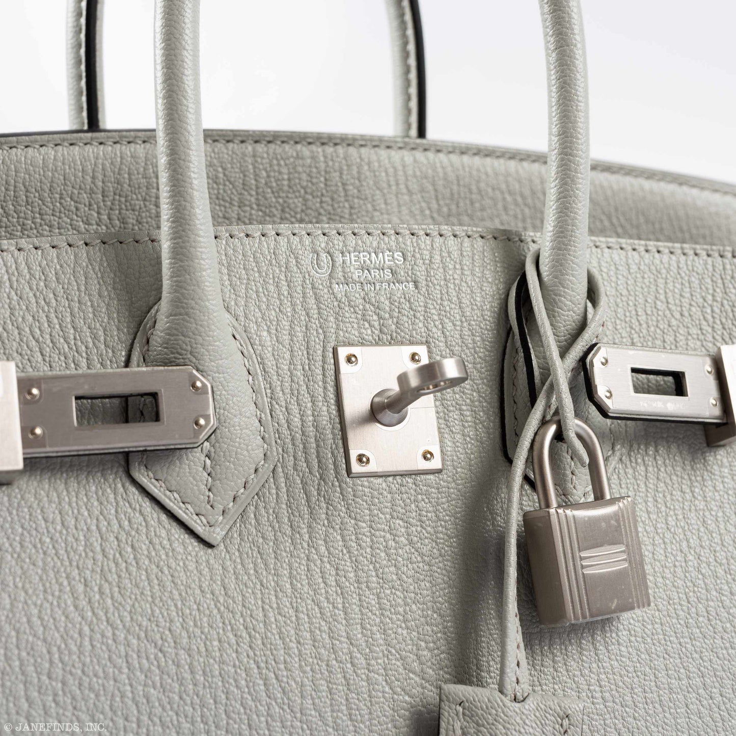 Hermes Birkin 25 HSS Bi-Color Gris Perle and Raisin Chevre Brushed Palladium Hardware - Special Edition